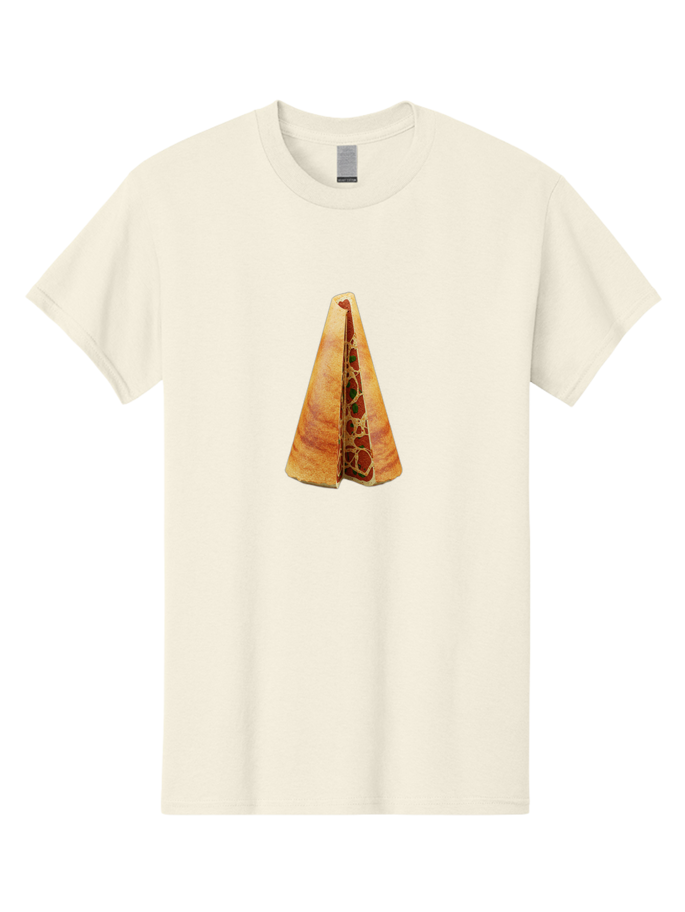 Pizza-Dosa Men'S Graphic Tee, 100% Cotton, Comfortable Casual Summer Wear, Machine Washable, Pizza Cone, Folded Pizza, Savory Snack, Melted Cheese, Tomato Sauce, Crispy Crust, Food Art, Culinary Creativity Bab204