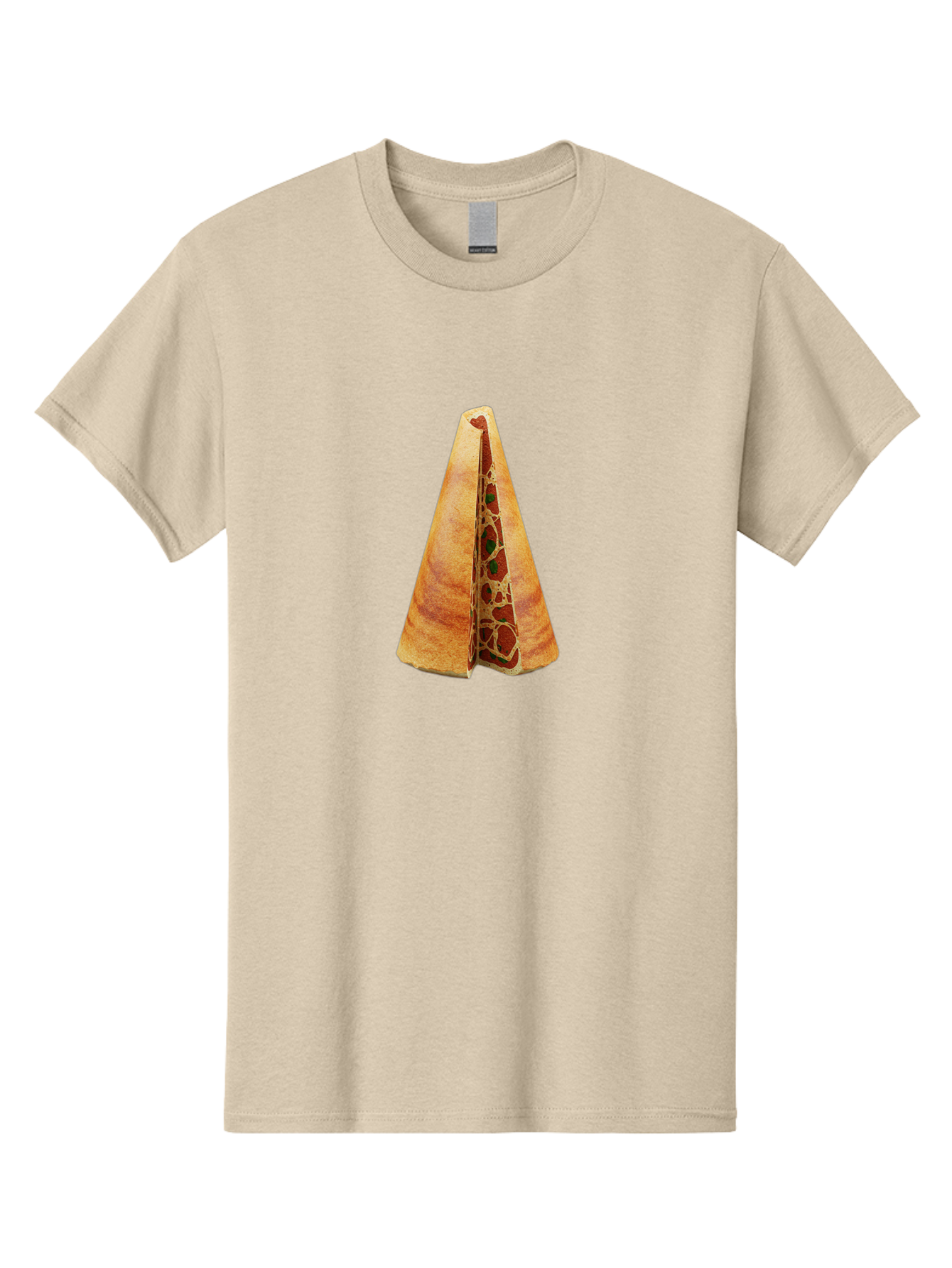 Pizza-Dosa Men'S Graphic Tee, 100% Cotton, Comfortable Casual Summer Wear, Machine Washable, Pizza Cone, Folded Pizza, Savory Snack, Melted Cheese, Tomato Sauce, Crispy Crust, Food Art, Culinary Creativity Bab204
