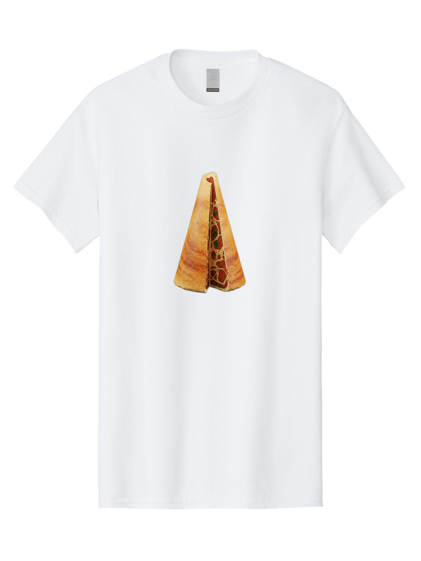Pizza-Dosa Men'S Graphic Tee, 100% Cotton, Comfortable Casual Summer Wear, Machine Washable, Pizza Cone, Folded Pizza, Savory Snack, Melted Cheese, Tomato Sauce, Crispy Crust, Food Art, Culinary Creativity Bab204