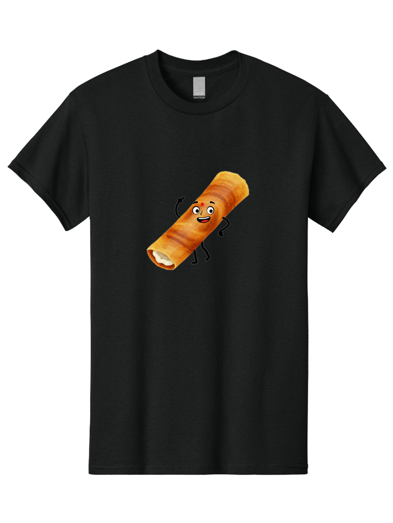 Plain-Dosa Men'S Graphic Tee, 100% Cotton, Comfortable Casual Summer Wear, Machine Washable, Cartoon Paan Masala, Indian Street Food, Delicious Treats, Crunchy Texture, Happy Face, Bindi, Mouth-Watering, Tasty Snack, Paan Delight Bab206