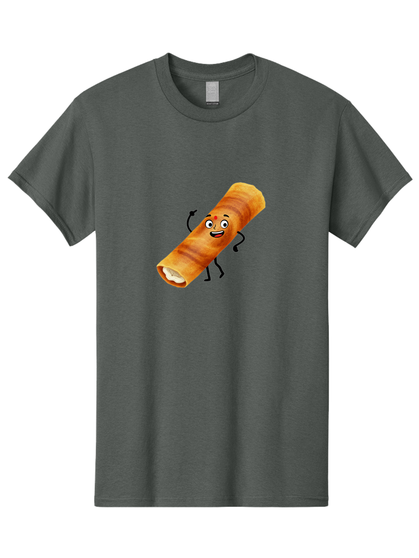 Plain-Dosa Men'S Graphic Tee, 100% Cotton, Comfortable Casual Summer Wear, Machine Washable, Cartoon Paan Masala, Indian Street Food, Delicious Treats, Crunchy Texture, Happy Face, Bindi, Mouth-Watering, Tasty Snack, Paan Delight Bab206