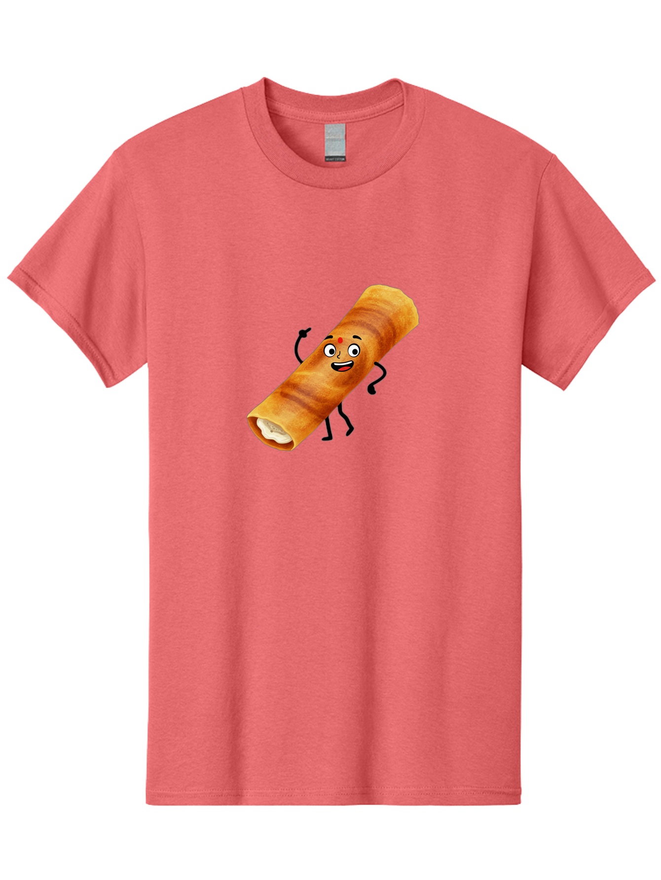 Plain-Dosa Men'S Graphic Tee, 100% Cotton, Comfortable Casual Summer Wear, Machine Washable, Cartoon Paan Masala, Indian Street Food, Delicious Treats, Crunchy Texture, Happy Face, Bindi, Mouth-Watering, Tasty Snack, Paan Delight Bab206