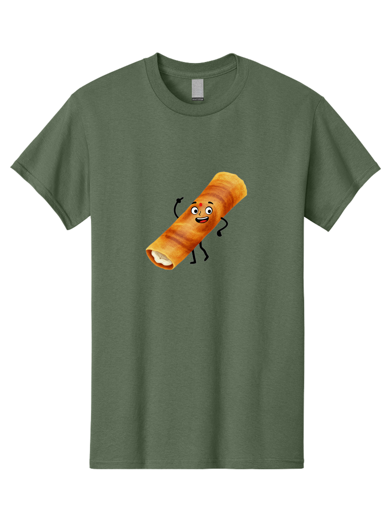 Plain-Dosa Men'S Graphic Tee, 100% Cotton, Comfortable Casual Summer Wear, Machine Washable, Cartoon Paan Masala, Indian Street Food, Delicious Treats, Crunchy Texture, Happy Face, Bindi, Mouth-Watering, Tasty Snack, Paan Delight Bab206