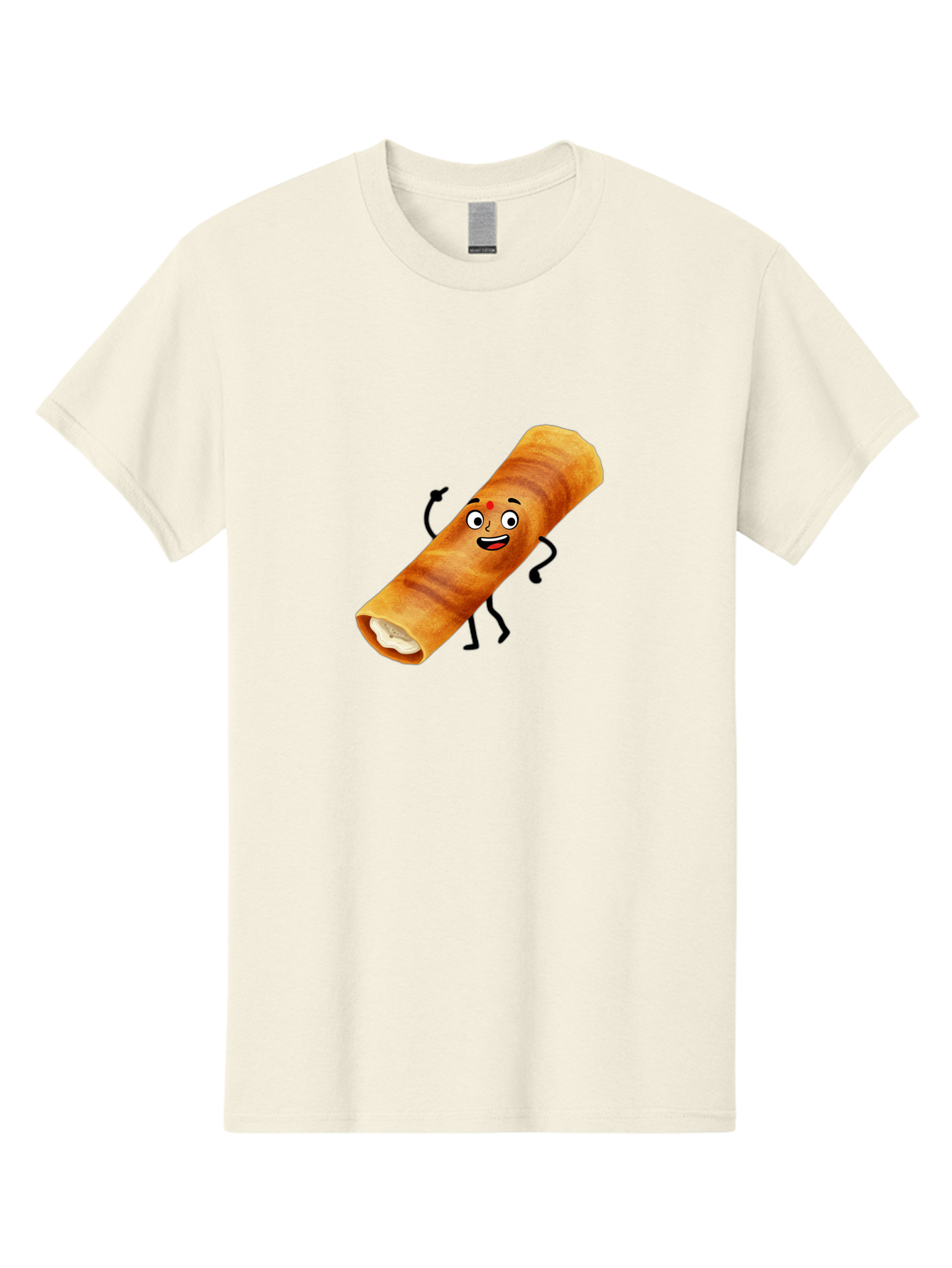 Plain-Dosa Men'S Graphic Tee, 100% Cotton, Comfortable Casual Summer Wear, Machine Washable, Cartoon Paan Masala, Indian Street Food, Delicious Treats, Crunchy Texture, Happy Face, Bindi, Mouth-Watering, Tasty Snack, Paan Delight Bab206