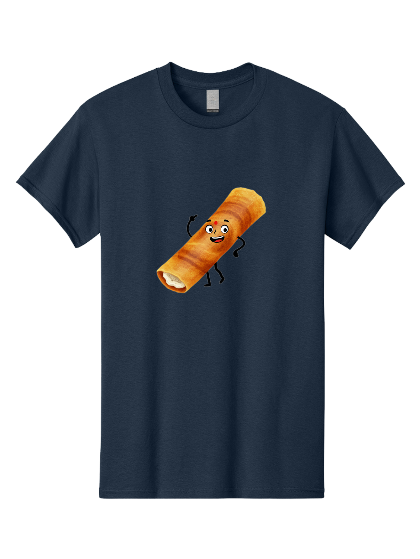 Plain-Dosa Men'S Graphic Tee, 100% Cotton, Comfortable Casual Summer Wear, Machine Washable, Cartoon Paan Masala, Indian Street Food, Delicious Treats, Crunchy Texture, Happy Face, Bindi, Mouth-Watering, Tasty Snack, Paan Delight Bab206