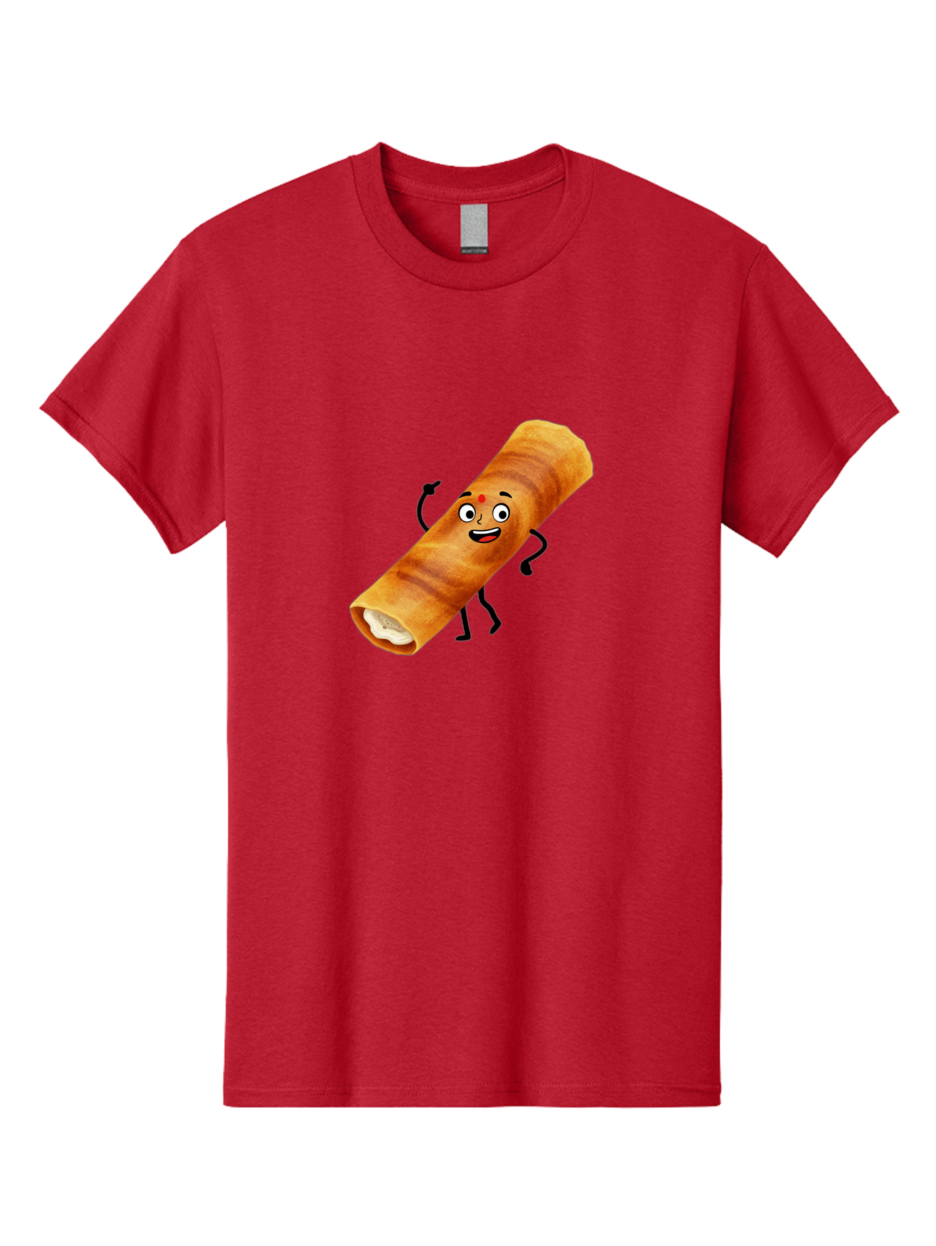 Plain-Dosa Men'S Graphic Tee, 100% Cotton, Comfortable Casual Summer Wear, Machine Washable, Cartoon Paan Masala, Indian Street Food, Delicious Treats, Crunchy Texture, Happy Face, Bindi, Mouth-Watering, Tasty Snack, Paan Delight Bab206