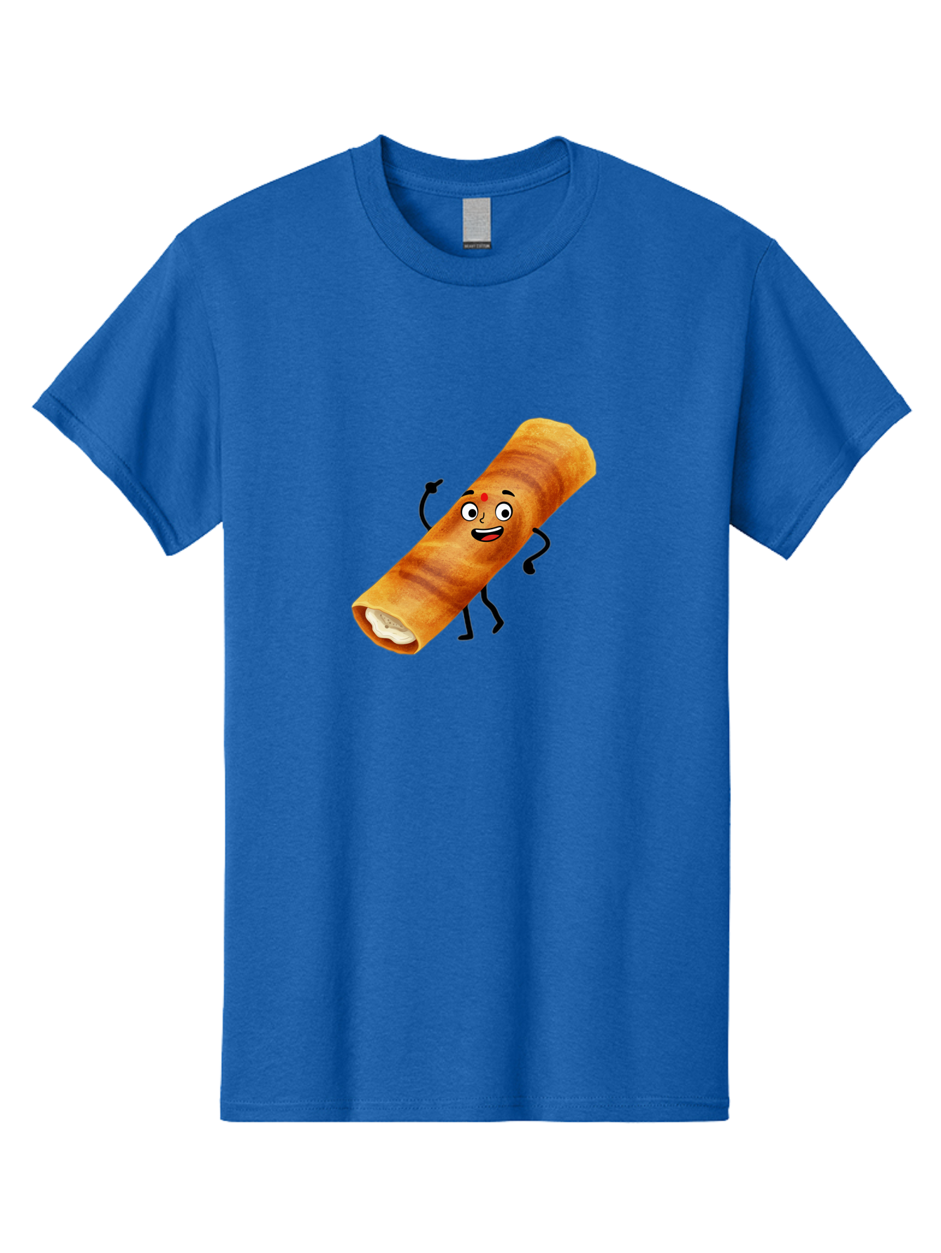 Plain-Dosa Men'S Graphic Tee, 100% Cotton, Comfortable Casual Summer Wear, Machine Washable, Cartoon Paan Masala, Indian Street Food, Delicious Treats, Crunchy Texture, Happy Face, Bindi, Mouth-Watering, Tasty Snack, Paan Delight Bab206