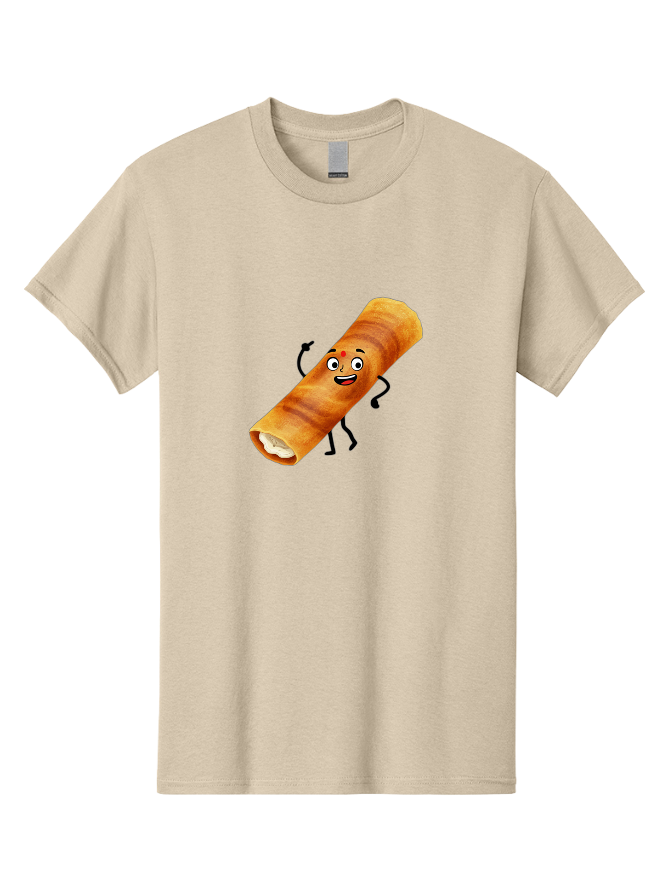Plain-Dosa Men'S Graphic Tee, 100% Cotton, Comfortable Casual Summer Wear, Machine Washable, Cartoon Paan Masala, Indian Street Food, Delicious Treats, Crunchy Texture, Happy Face, Bindi, Mouth-Watering, Tasty Snack, Paan Delight Bab206