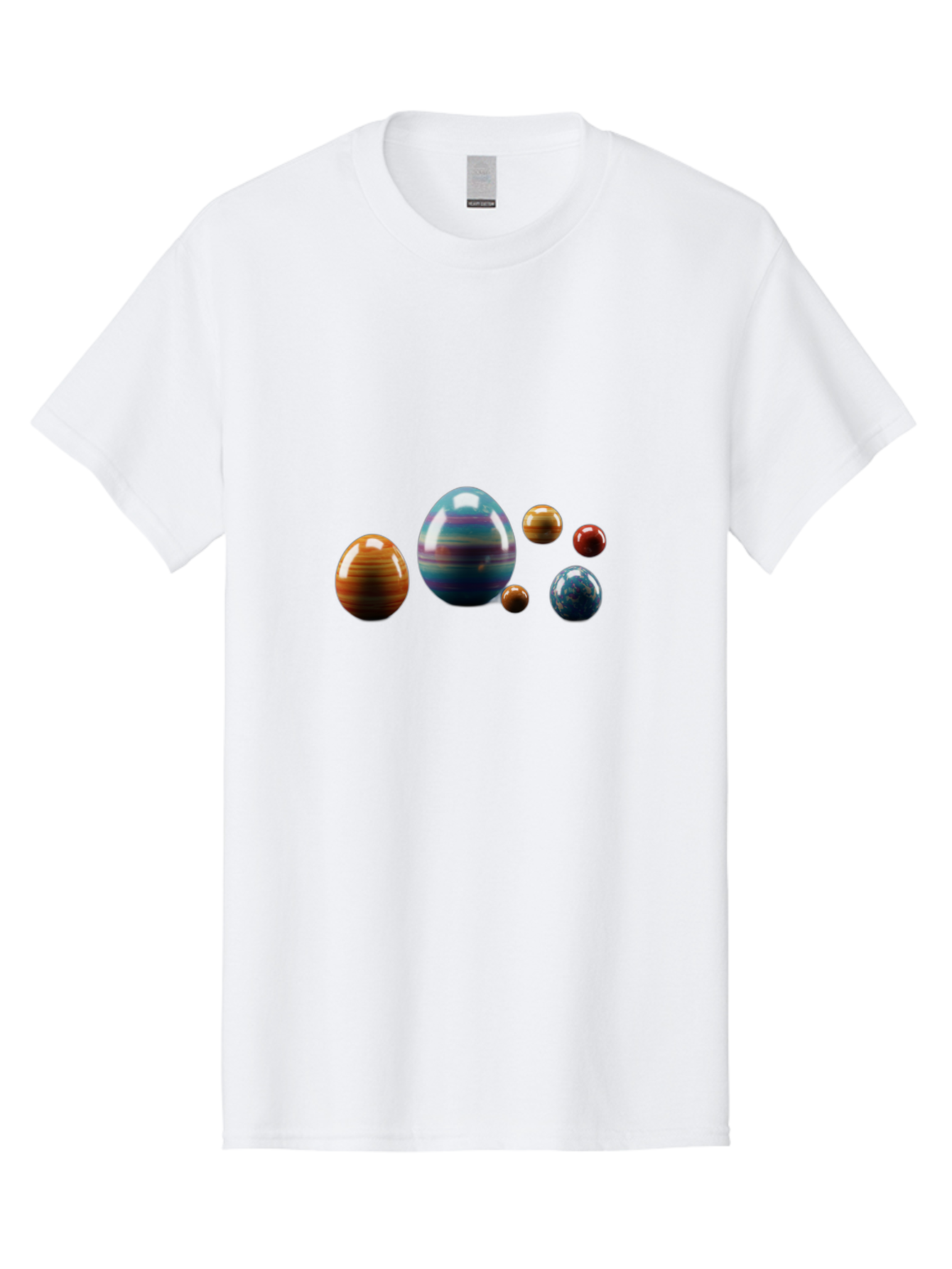 Planets Men'S Graphic Tee, 100% Cotton, Comfortable Casual Summer Wear, Machine Washable, Planets In Space, Colorful Spheres, Shiny Orbs, Celestial Bodies, Astronomy, Solar System, Vibrant Colors, Galactic Scenery, Space Exploration Bab207