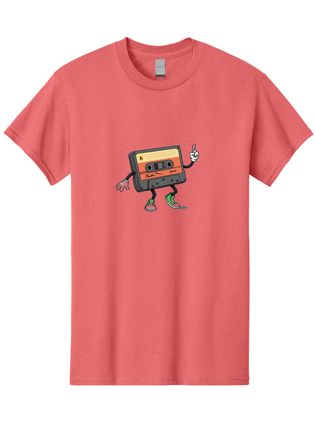 Plastic Men'S Graphic Tee, 100% Cotton, Comfortable Casual Summer Wear, Machine Washable, Mix Tape With Legs And Sneakers, Cassette Tape Character, Retro Music, Nostalgic Vibe, Funky Cartoon Style, Hip Hop Culture, Mixtape, 80S Music, Bab208