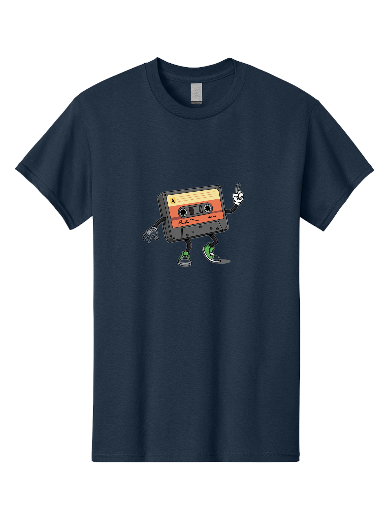 Plastic Men'S Graphic Tee, 100% Cotton, Comfortable Casual Summer Wear, Machine Washable, Mix Tape With Legs And Sneakers, Cassette Tape Character, Retro Music, Nostalgic Vibe, Funky Cartoon Style, Hip Hop Culture, Mixtape, 80S Music, Bab208