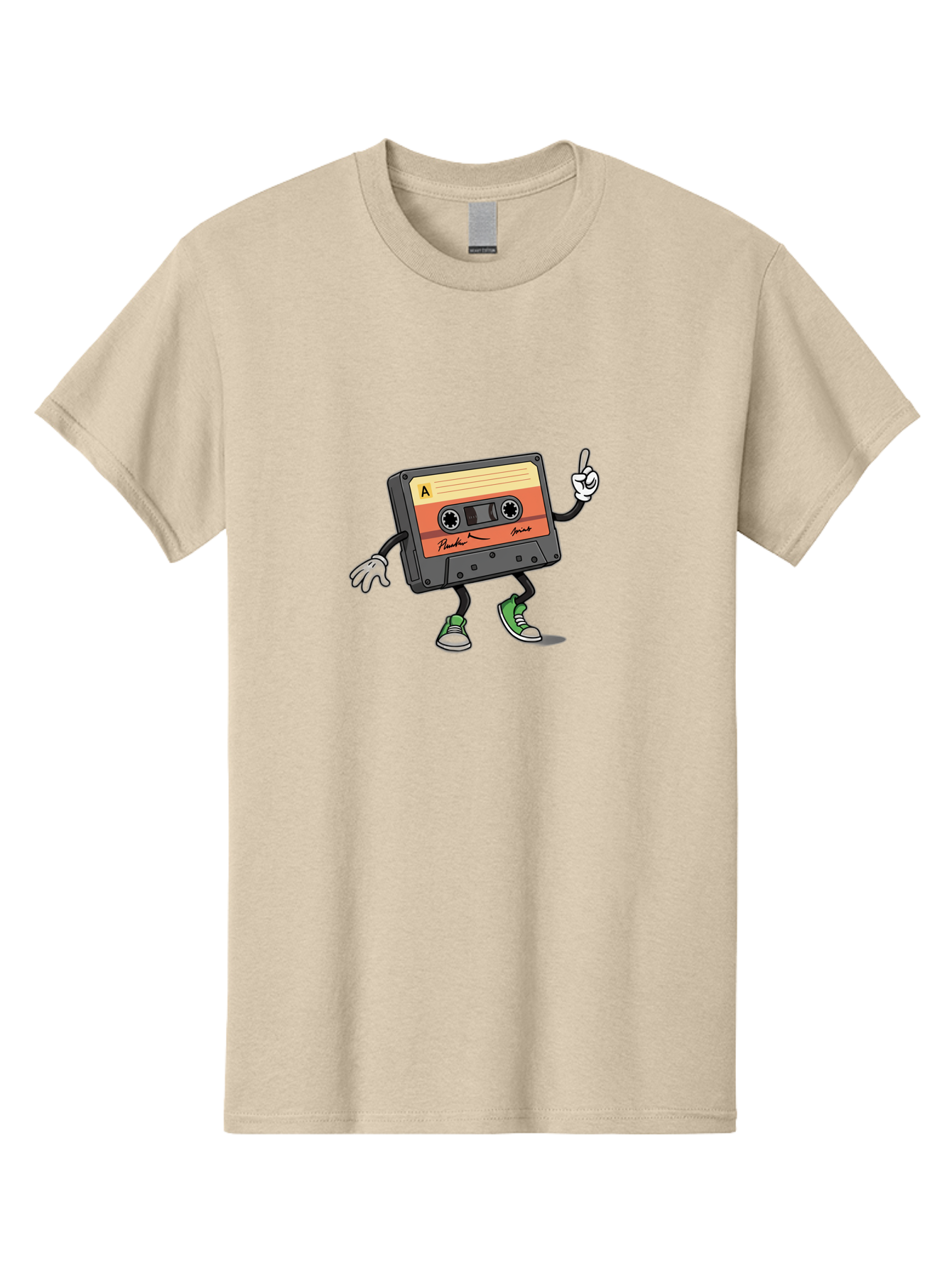 Plastic Men'S Graphic Tee, 100% Cotton, Comfortable Casual Summer Wear, Machine Washable, Mix Tape With Legs And Sneakers, Cassette Tape Character, Retro Music, Nostalgic Vibe, Funky Cartoon Style, Hip Hop Culture, Mixtape, 80S Music, Bab208