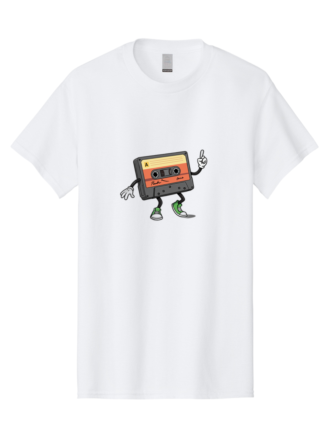 Plastic Men'S Graphic Tee, 100% Cotton, Comfortable Casual Summer Wear, Machine Washable, Mix Tape With Legs And Sneakers, Cassette Tape Character, Retro Music, Nostalgic Vibe, Funky Cartoon Style, Hip Hop Culture, Mixtape, 80S Music, Bab208