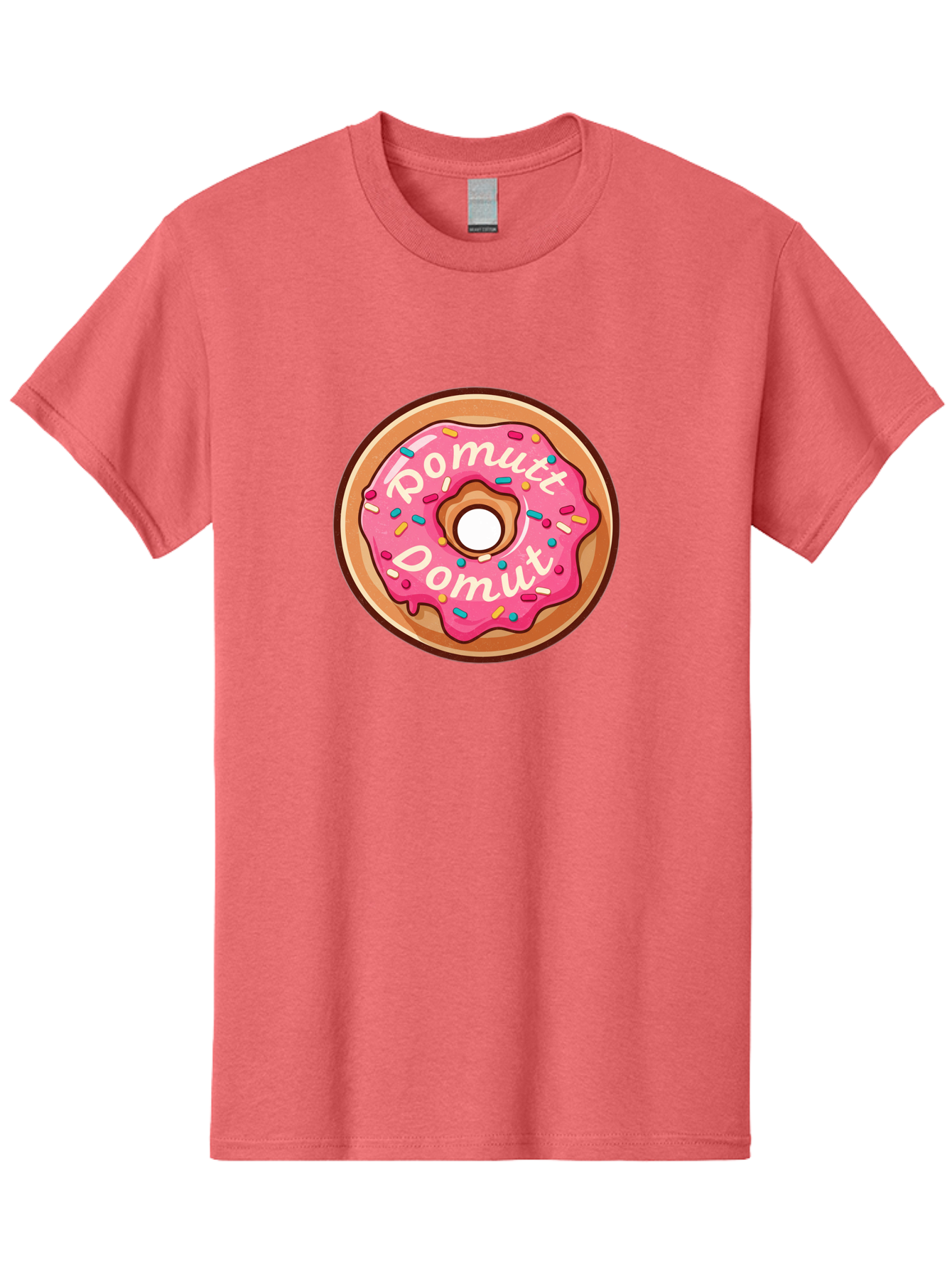 Pomutt-Pomutt-Donut Men'S Graphic Tee, 100% Cotton, Comfortable Casual Summer Wear, Machine Washable, Pink Frosted Donut, Donut With Sprinkles, Sweet Treat, Tasty Dessert, Colorful Donut, Pomutt Pomutt, Donut Illustration, Donut Art Bab212