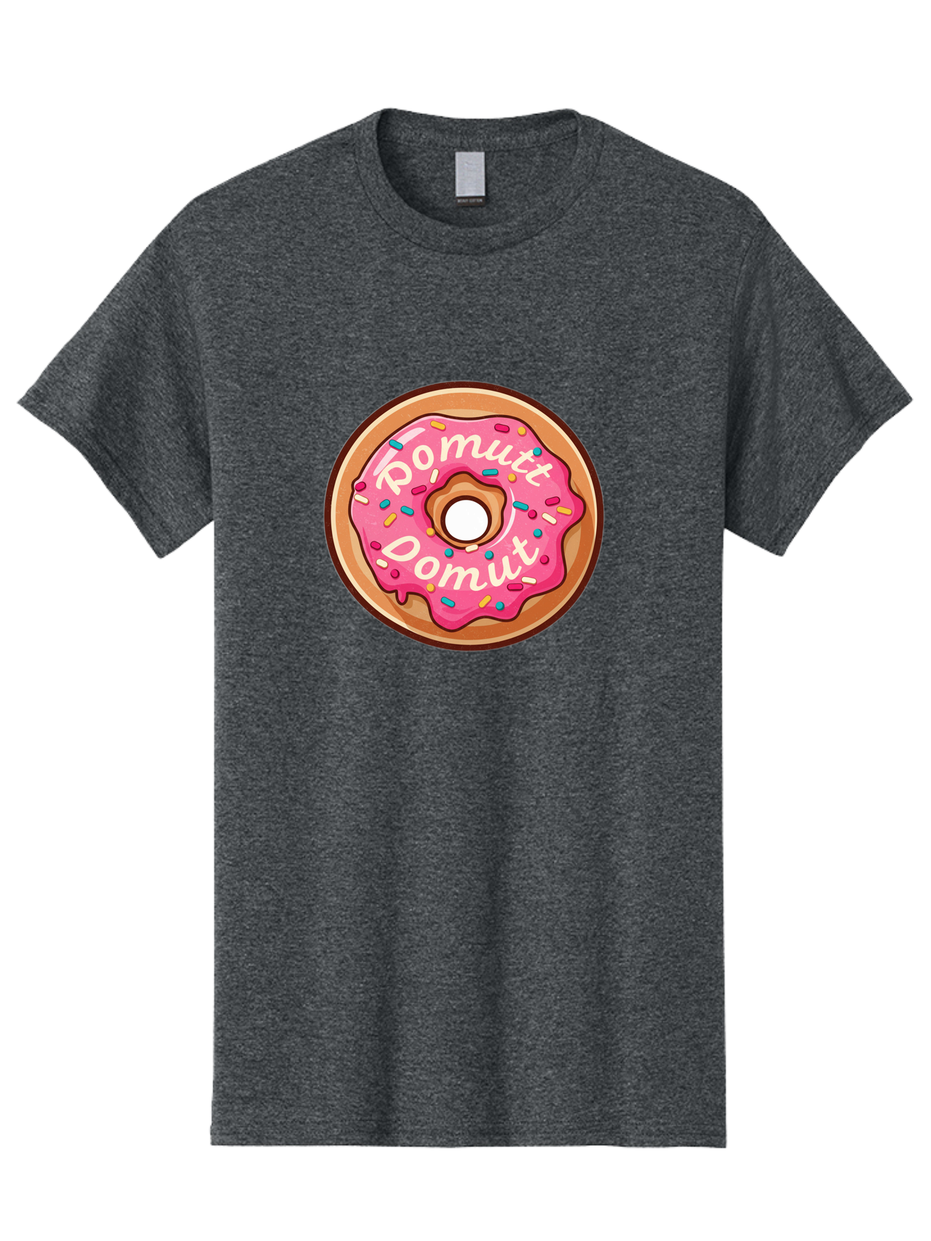 Pomutt-Pomutt-Donut Men'S Graphic Tee, 100% Cotton, Comfortable Casual Summer Wear, Machine Washable, Pink Frosted Donut, Donut With Sprinkles, Sweet Treat, Tasty Dessert, Colorful Donut, Pomutt Pomutt, Donut Illustration, Donut Art Bab212