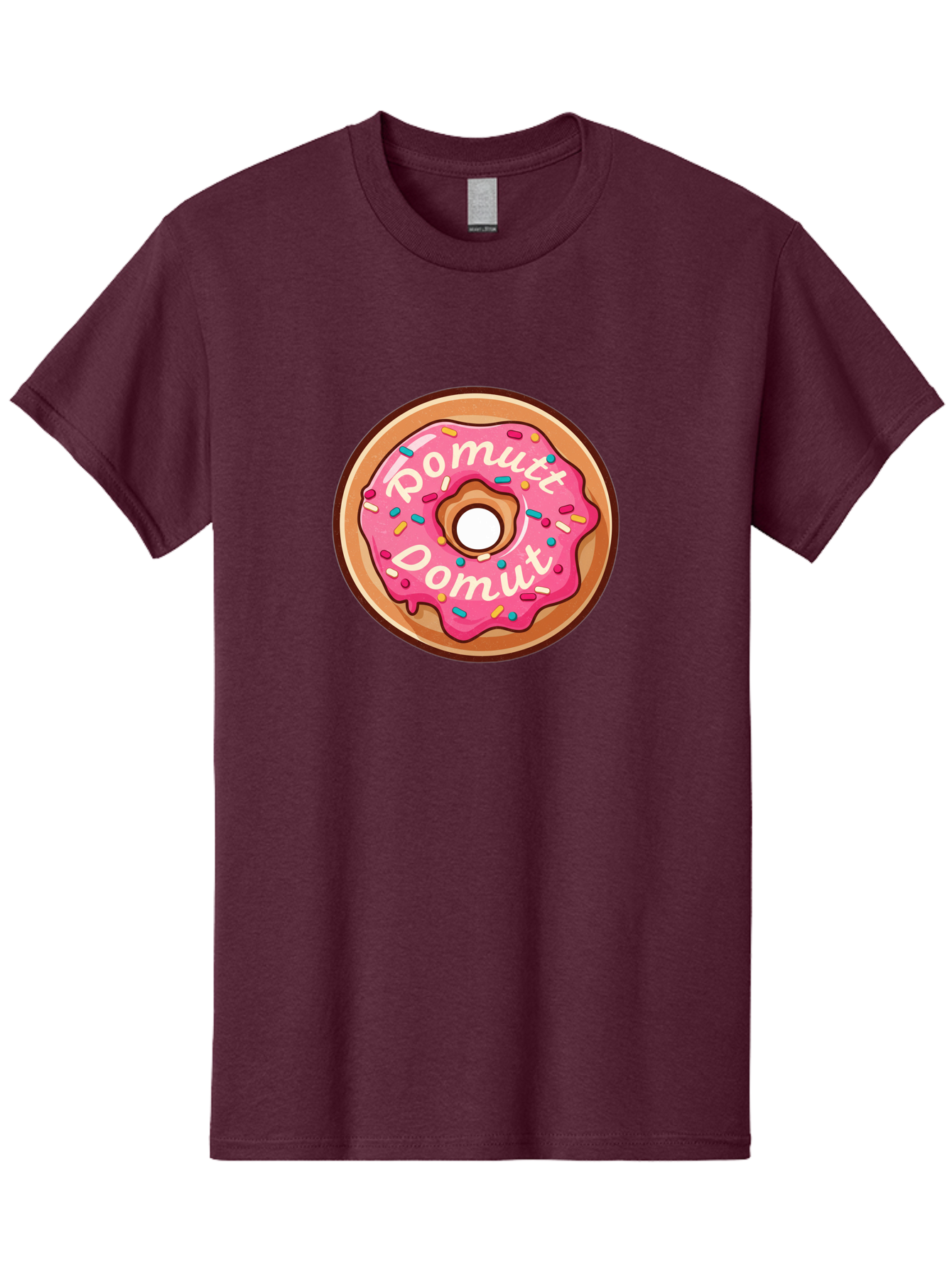 Pomutt-Pomutt-Donut Men'S Graphic Tee, 100% Cotton, Comfortable Casual Summer Wear, Machine Washable, Pink Frosted Donut, Donut With Sprinkles, Sweet Treat, Tasty Dessert, Colorful Donut, Pomutt Pomutt, Donut Illustration, Donut Art Bab212