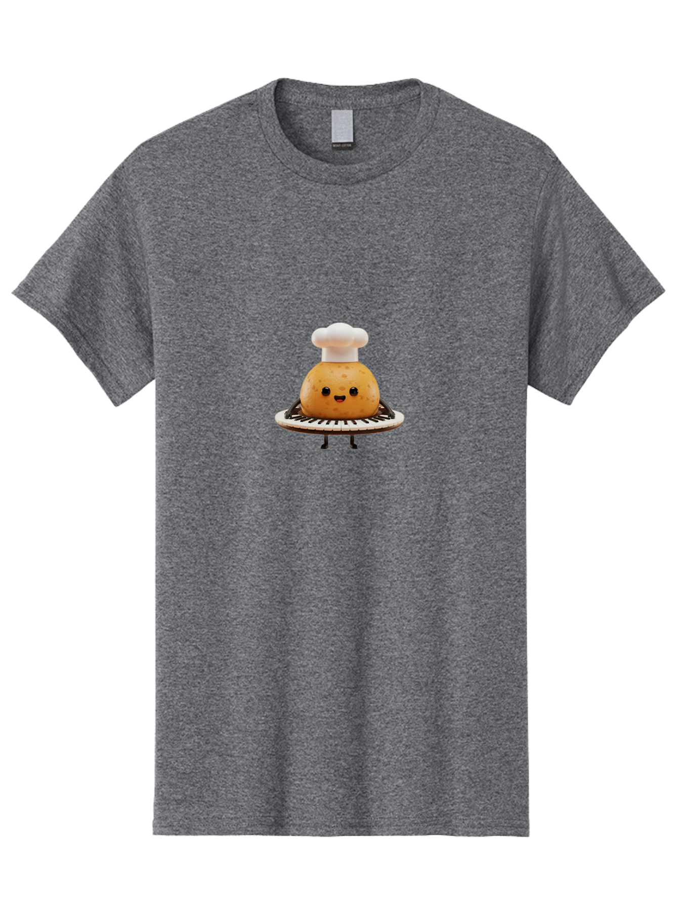 Potato-Chef Men'S Graphic Tee, 100% Cotton, Comfortable Casual Summer Wear, Machine Washable, Potato Character, Chef Hat, Kitchen Appliance, Playful Illustration, Cartoon Food, Cooking Theme, Whimsical Design, Funny Kitchen, Digital Art Bab215