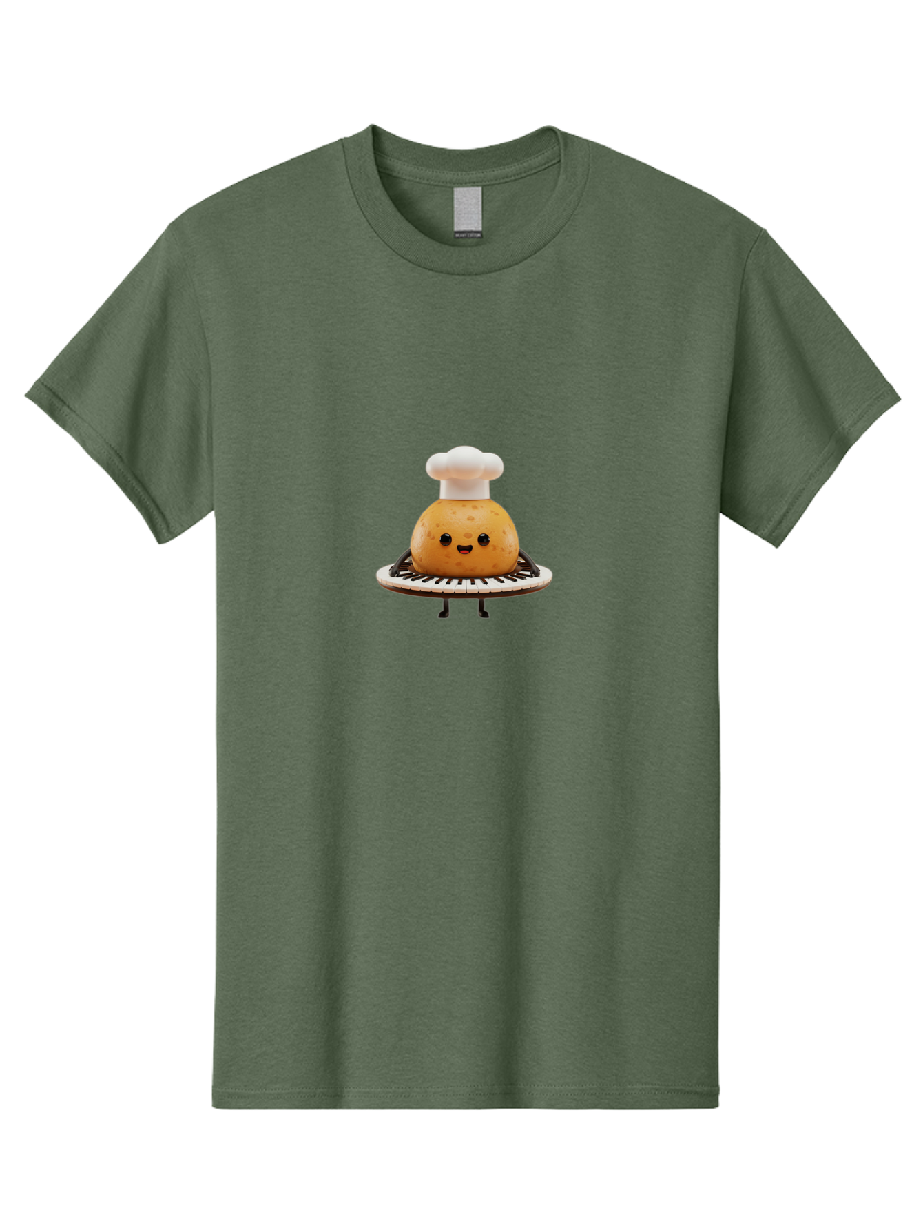 Potato-Chef Men'S Graphic Tee, 100% Cotton, Comfortable Casual Summer Wear, Machine Washable, Potato Character, Chef Hat, Kitchen Appliance, Playful Illustration, Cartoon Food, Cooking Theme, Whimsical Design, Funny Kitchen, Digital Art Bab215