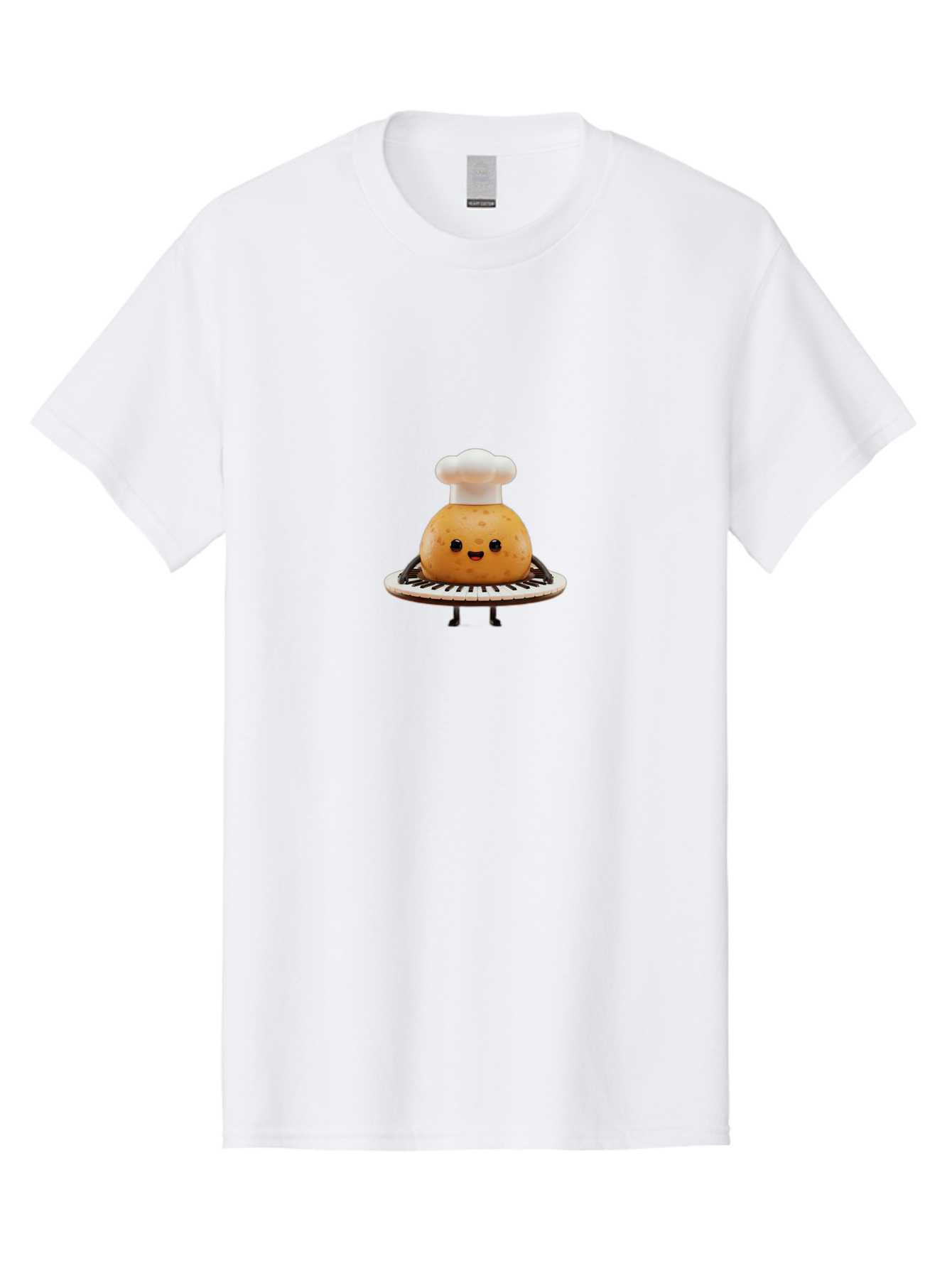 Potato-Chef Men'S Graphic Tee, 100% Cotton, Comfortable Casual Summer Wear, Machine Washable, Potato Character, Chef Hat, Kitchen Appliance, Playful Illustration, Cartoon Food, Cooking Theme, Whimsical Design, Funny Kitchen, Digital Art Bab215