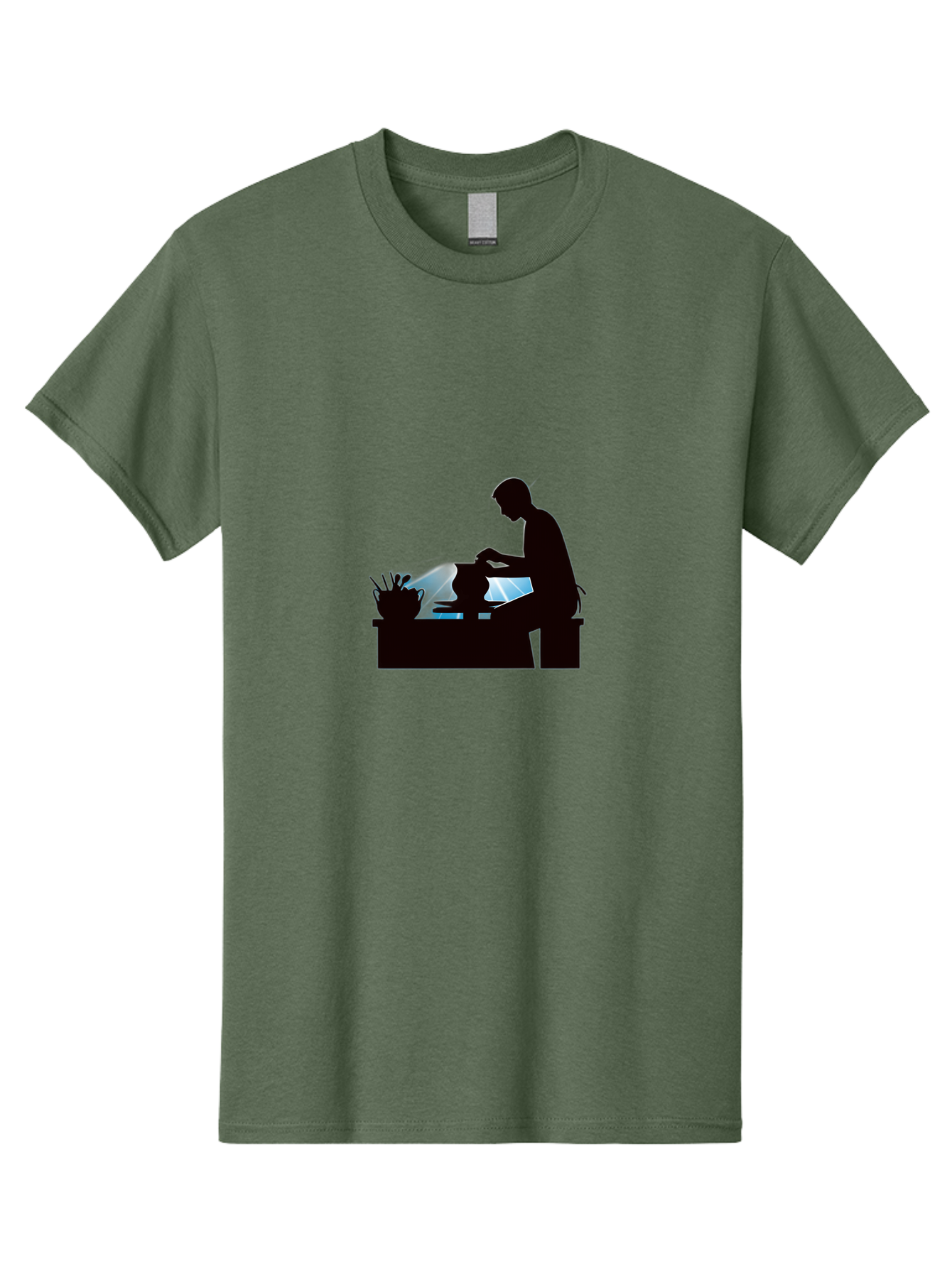 Potter-1 Men'S Graphic Tee, 100% Cotton, Comfortable Casual Summer Wear, Machine Washable, Potter At Work, Pottery Wheel, Creative Process, Craftsmanship, Artisanal Skills, Clay Modeling, Ceramic Art, Studio Work, Artistic Expression Bab218