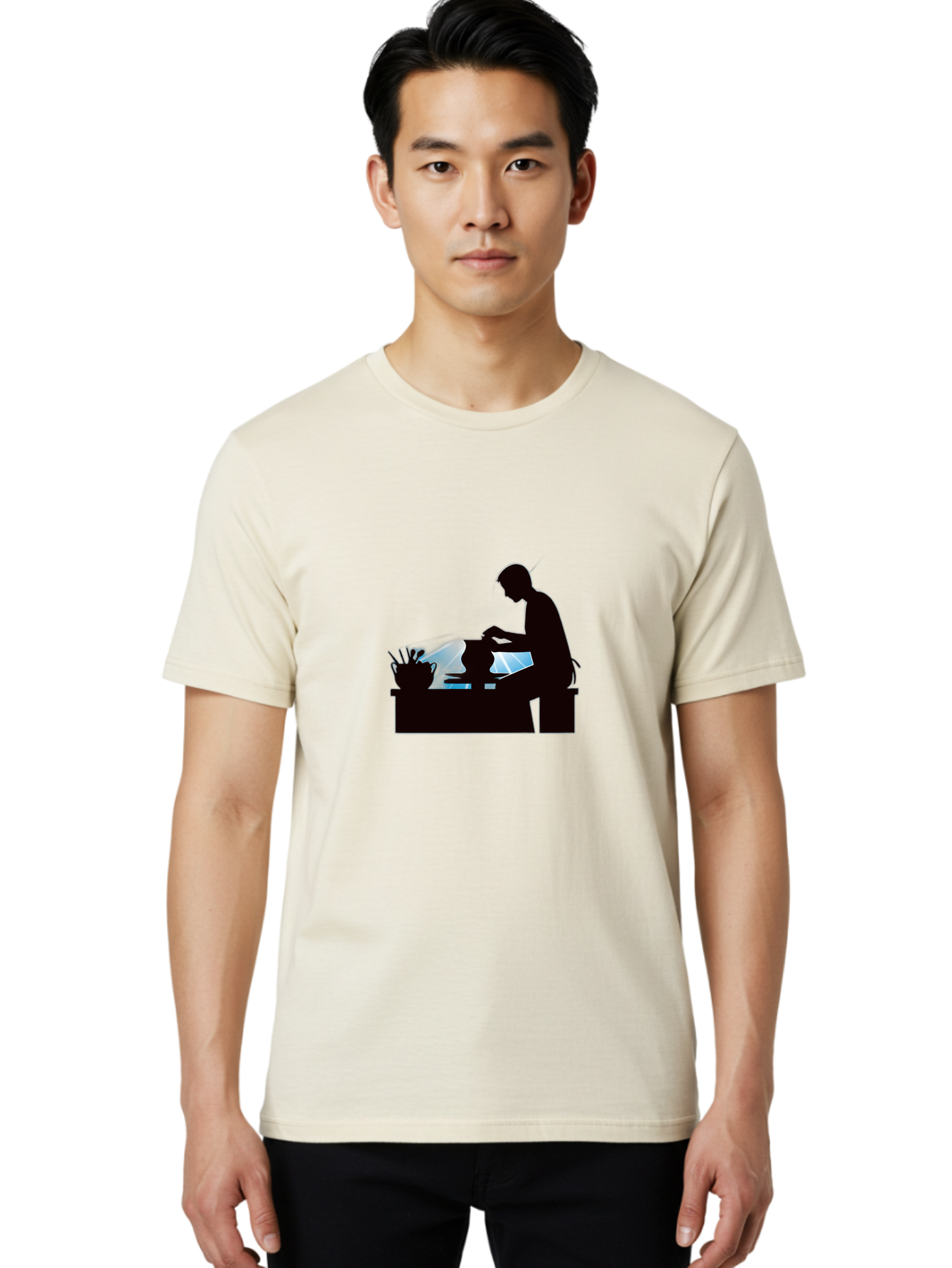 Potter-1 Men'S Graphic Tee, 100% Cotton, Comfortable Casual Summer Wear, Machine Washable, Potter At Work, Pottery Wheel, Creative Process, Craftsmanship, Artisanal Skills, Clay Modeling, Ceramic Art, Studio Work, Artistic Expression Bab218