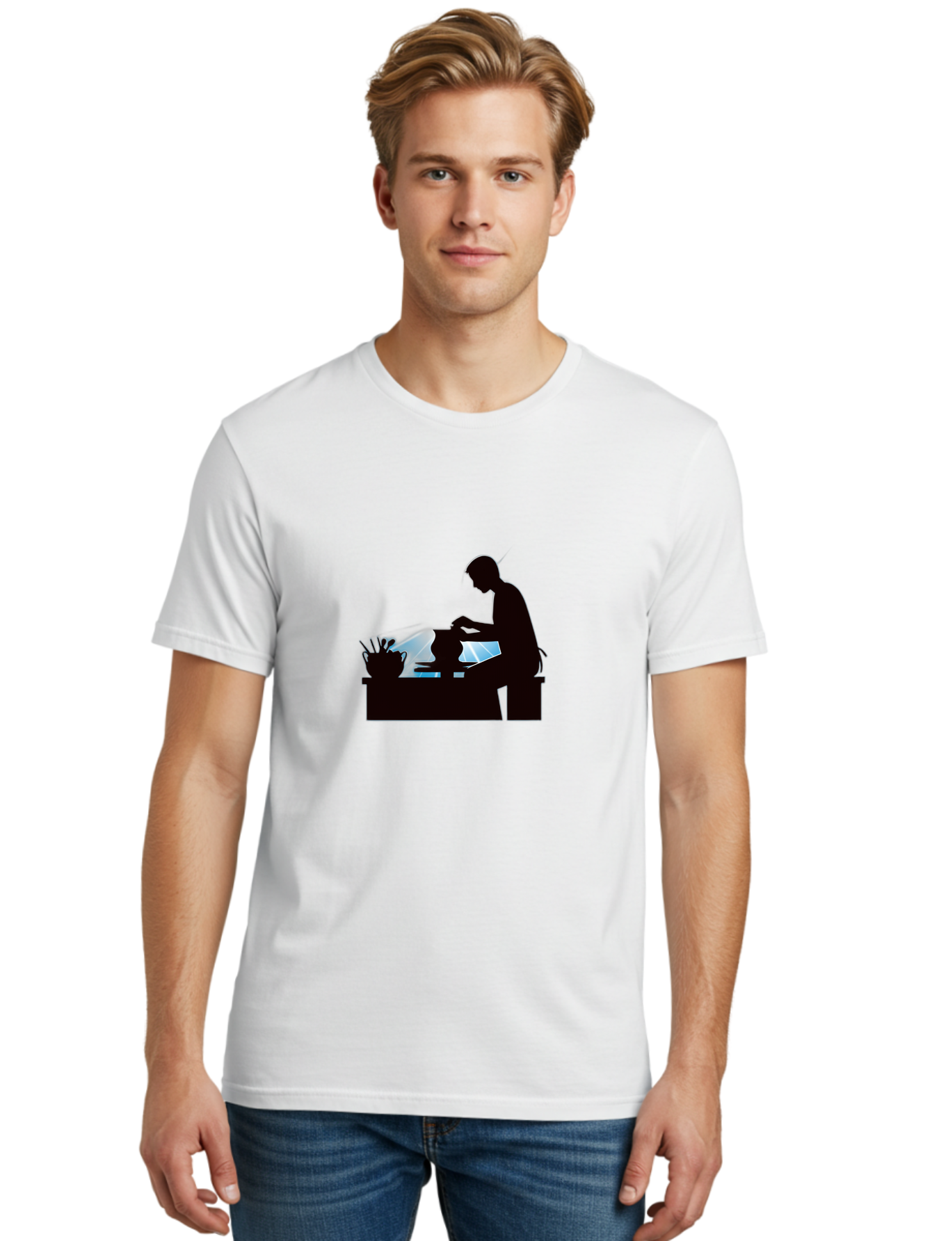 Potter-1 Men'S Graphic Tee, 100% Cotton, Comfortable Casual Summer Wear, Machine Washable, Potter At Work, Pottery Wheel, Creative Process, Craftsmanship, Artisanal Skills, Clay Modeling, Ceramic Art, Studio Work, Artistic Expression Bab218