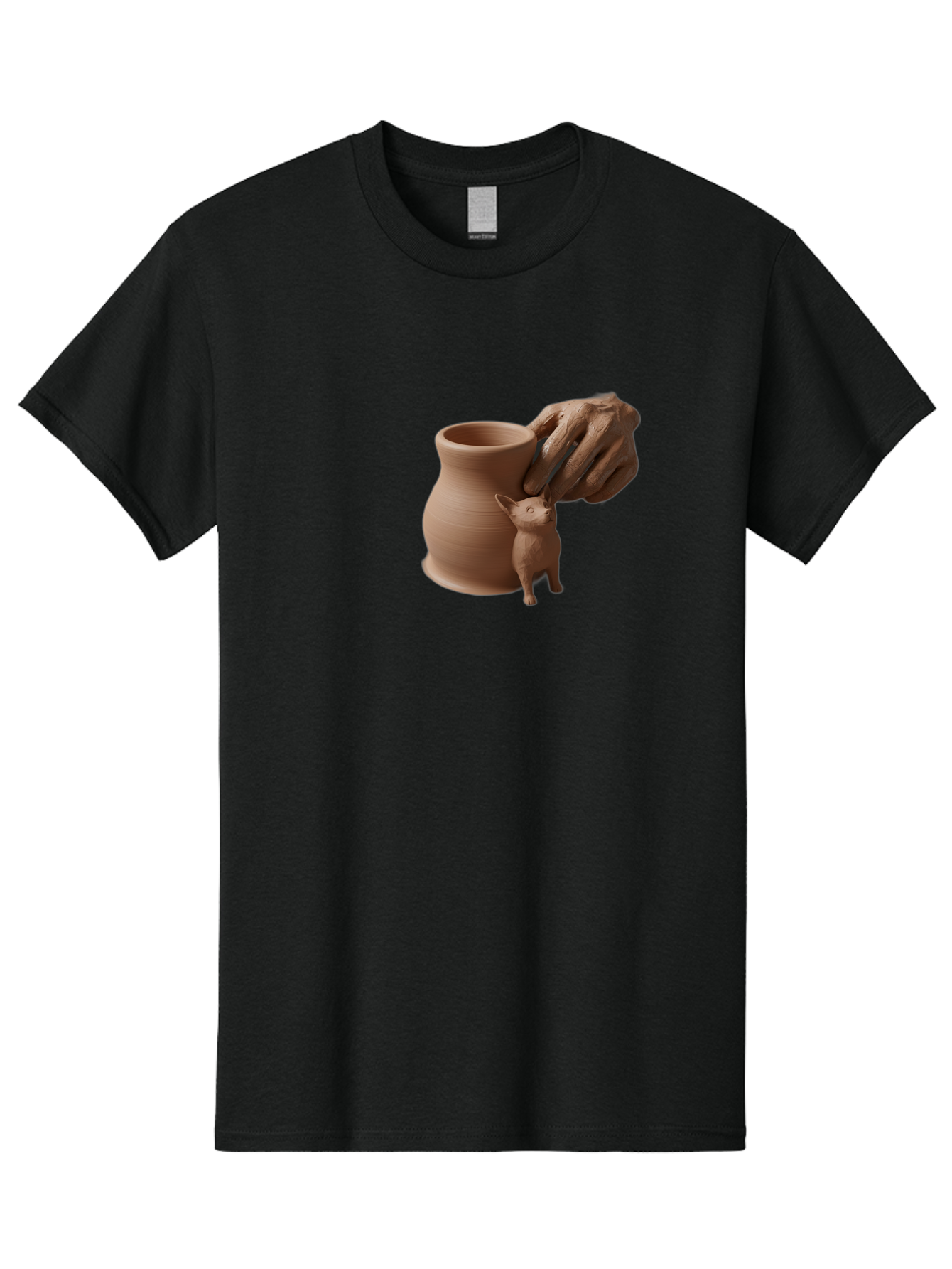 Potter-S-Hand Men'S Graphic Tee, 100% Cotton, Comfortable Casual Summer Wear, Machine Washable, Clay Pottery, Handmade Ceramics, Pottery Wheel, Earthenware, Clay Modeling, Sculpting, Creative Expression, Artistic Process, Pottery Art, Bab230