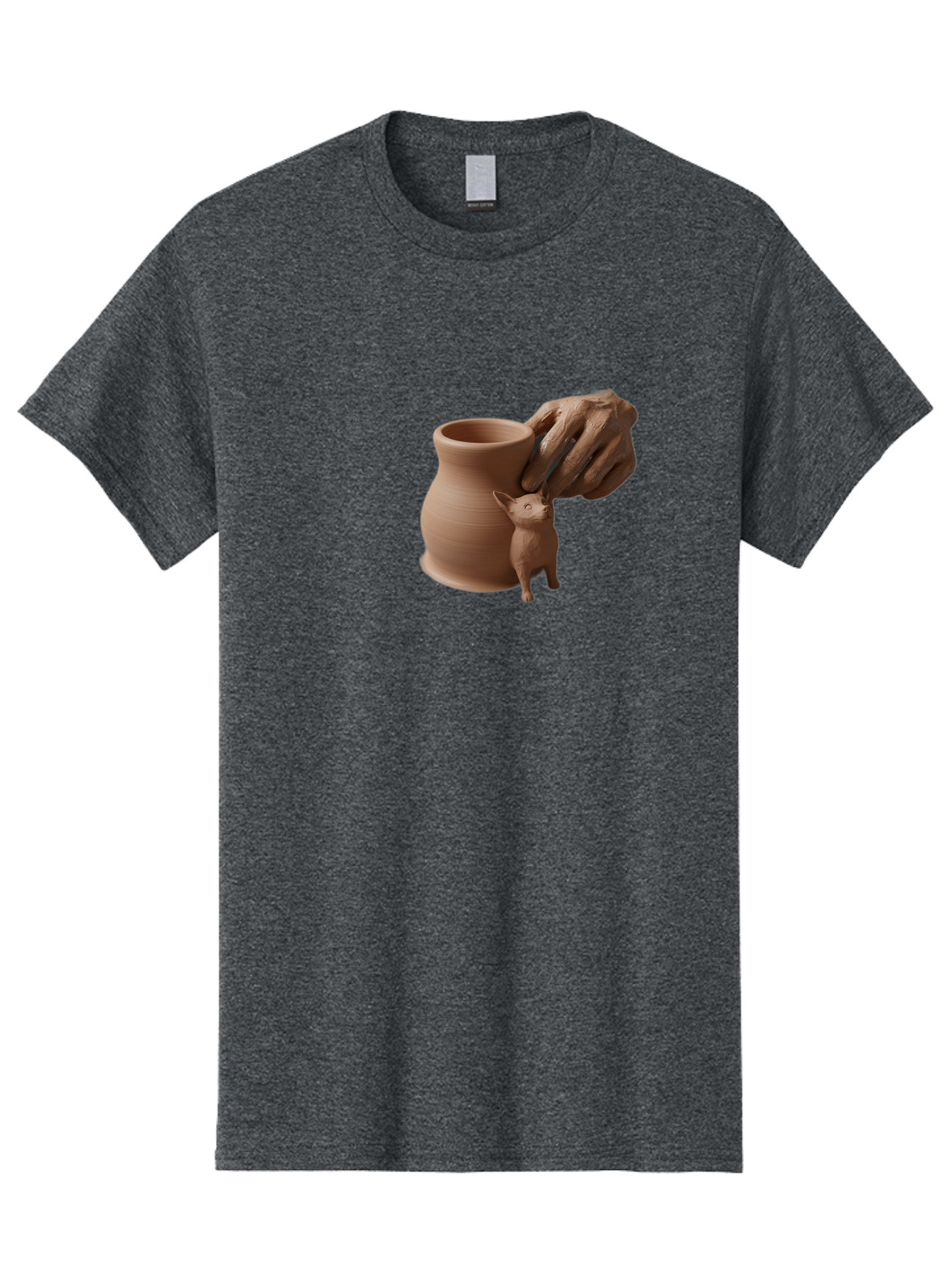 Potter-S-Hand Men'S Graphic Tee, 100% Cotton, Comfortable Casual Summer Wear, Machine Washable, Clay Pottery, Handmade Ceramics, Pottery Wheel, Earthenware, Clay Modeling, Sculpting, Creative Expression, Artistic Process, Pottery Art, Bab230