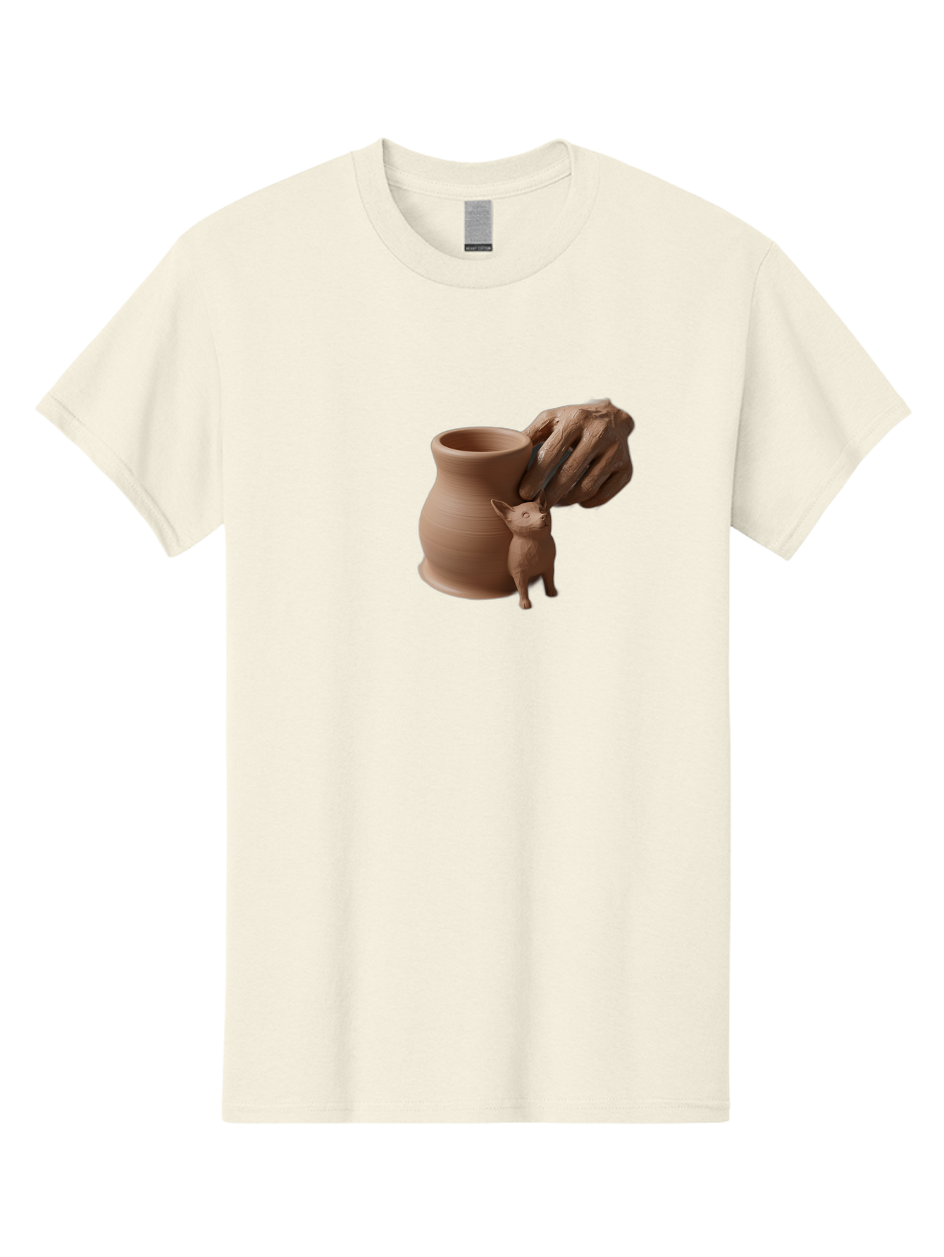 Potter-S-Hand Men'S Graphic Tee, 100% Cotton, Comfortable Casual Summer Wear, Machine Washable, Clay Pottery, Handmade Ceramics, Pottery Wheel, Earthenware, Clay Modeling, Sculpting, Creative Expression, Artistic Process, Pottery Art, Bab230