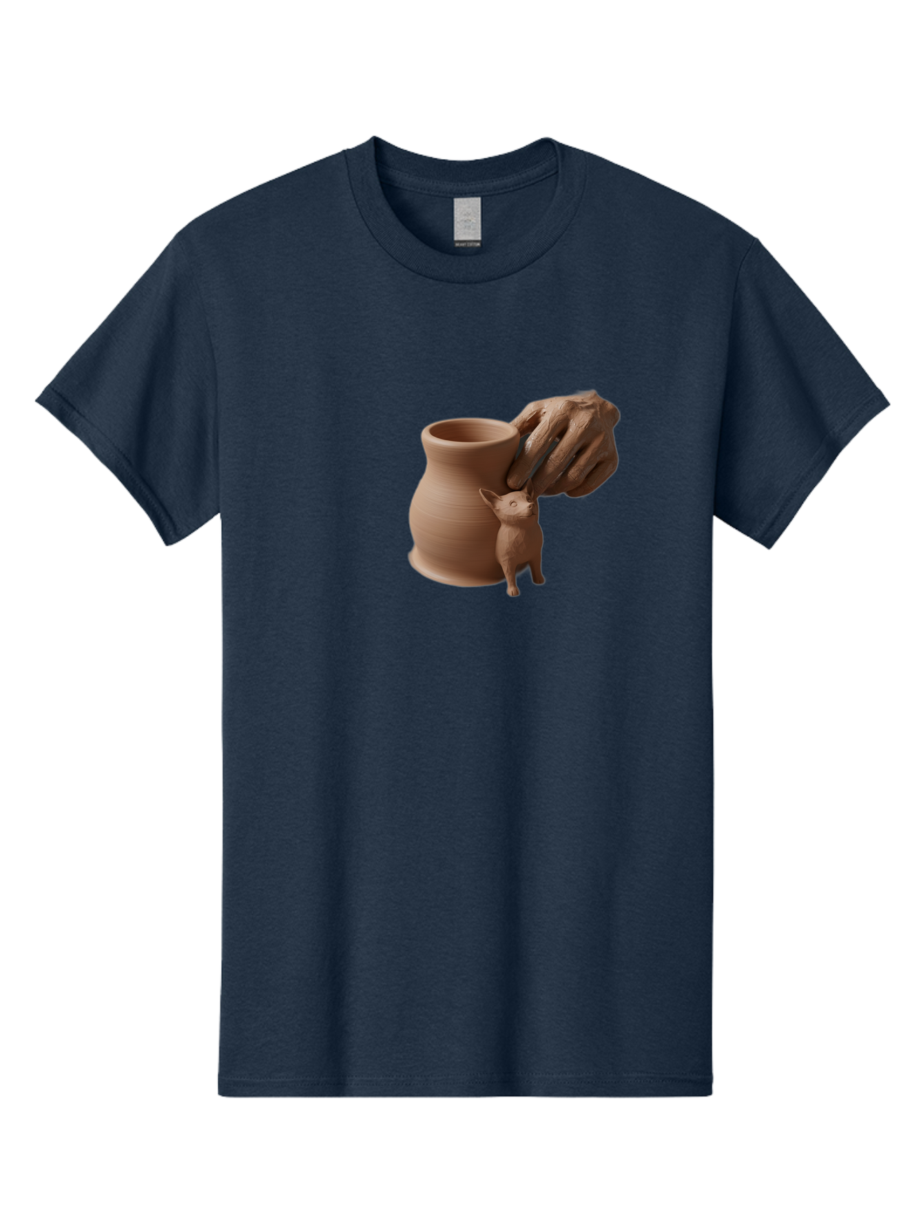 Potter-S-Hand Men'S Graphic Tee, 100% Cotton, Comfortable Casual Summer Wear, Machine Washable, Clay Pottery, Handmade Ceramics, Pottery Wheel, Earthenware, Clay Modeling, Sculpting, Creative Expression, Artistic Process, Pottery Art, Bab230