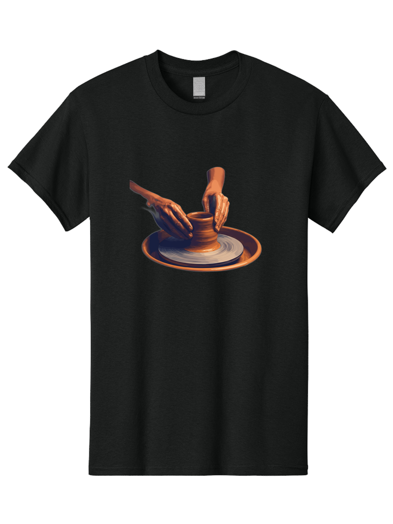 Potter-S-Hands Men'S Graphic Tee, 100% Cotton, Comfortable Casual Summer Wear, Machine Washable, Pottery Wheel, Clay Pot, Crafting, Hands Shaping, Creative Process, Artisanal, Handmade, Pottery Making, Ceramics, Skilled Craftsmanship Bab231