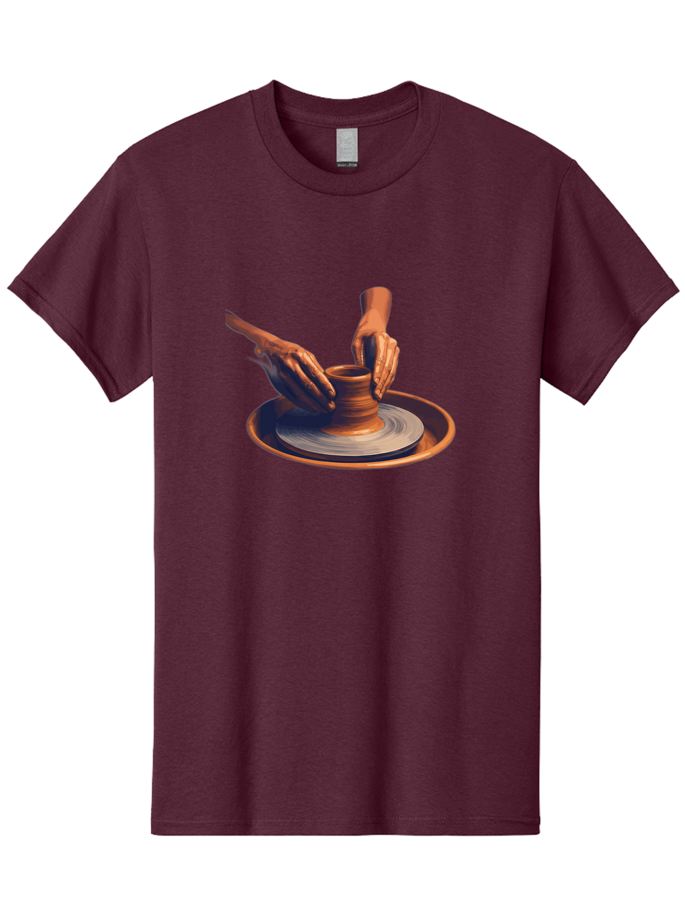 Potter-S-Hands Men'S Graphic Tee, 100% Cotton, Comfortable Casual Summer Wear, Machine Washable, Pottery Wheel, Clay Pot, Crafting, Hands Shaping, Creative Process, Artisanal, Handmade, Pottery Making, Ceramics, Skilled Craftsmanship Bab231