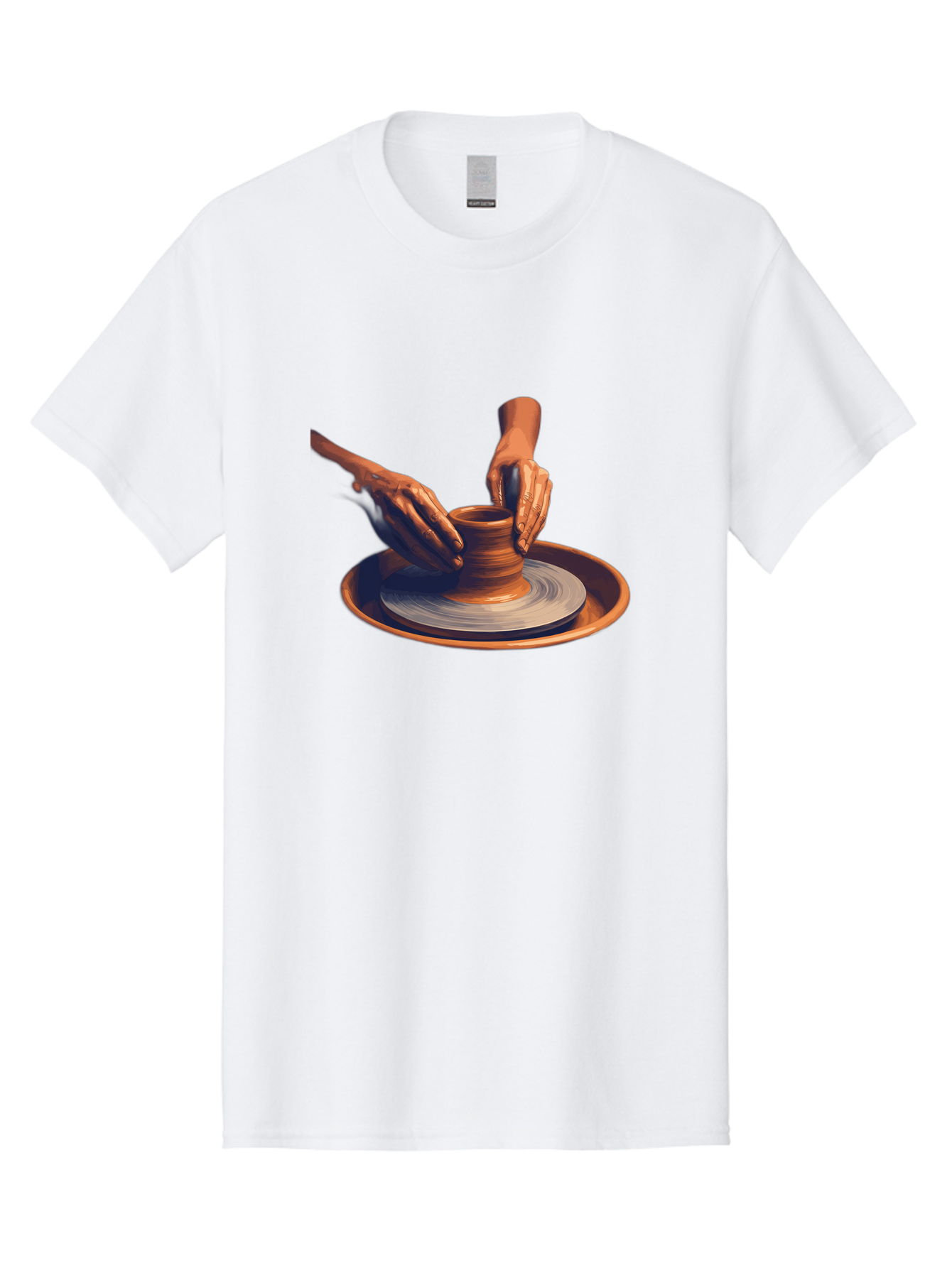 Potter-S-Hands Men'S Graphic Tee, 100% Cotton, Comfortable Casual Summer Wear, Machine Washable, Pottery Wheel, Clay Pot, Crafting, Hands Shaping, Creative Process, Artisanal, Handmade, Pottery Making, Ceramics, Skilled Craftsmanship Bab231