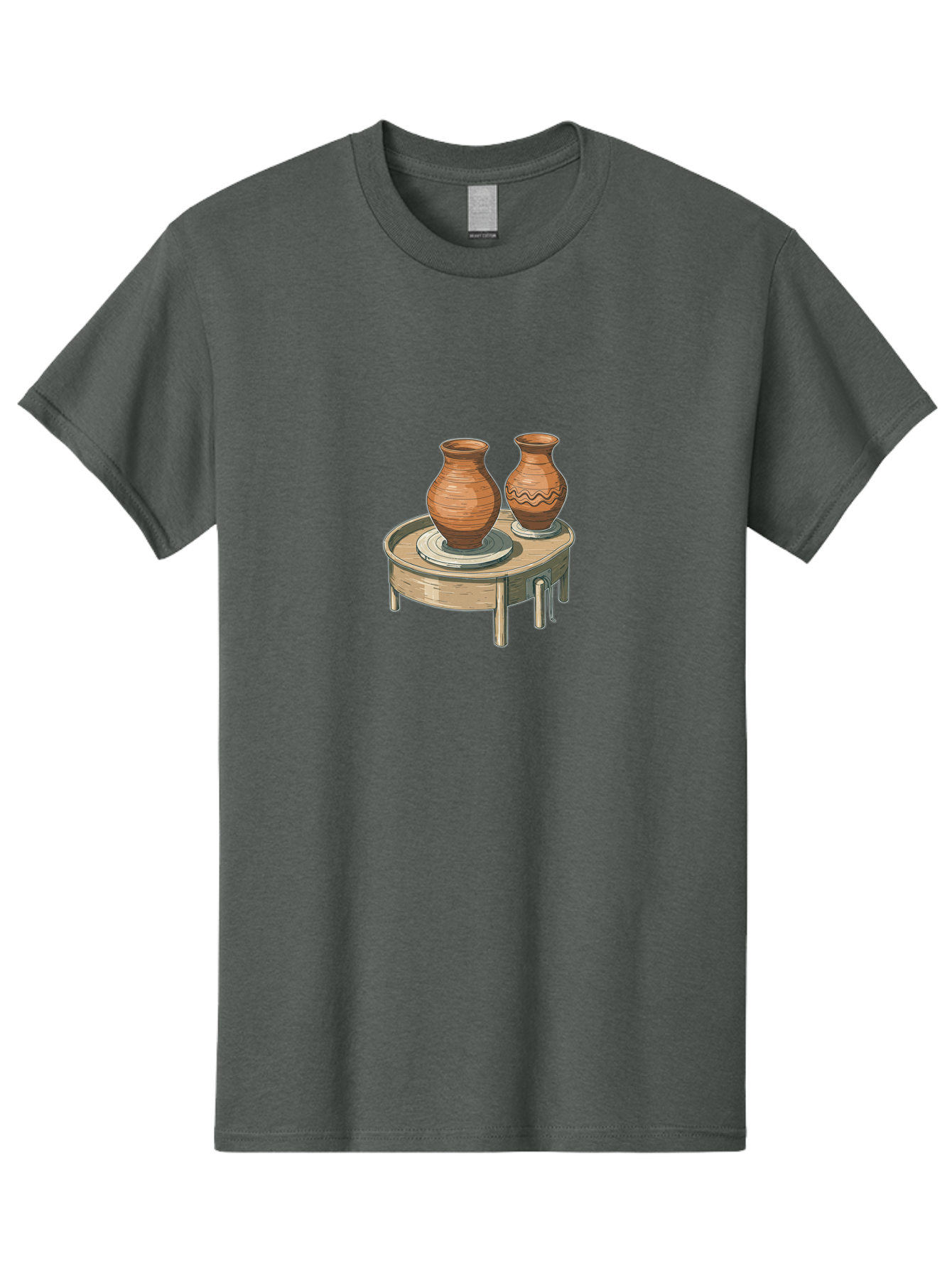 Potter-S-Wheel-1 Men'S Graphic Tee, 100% Cotton, Comfortable Casual Summer Wear, Machine Washable, Potter'S Wheel, Clay Pots, Handmade Ceramics, Pottery Making, Clay Crafts, Artisanal Pottery, Pottery Wheel, Ceramics Art Bab232