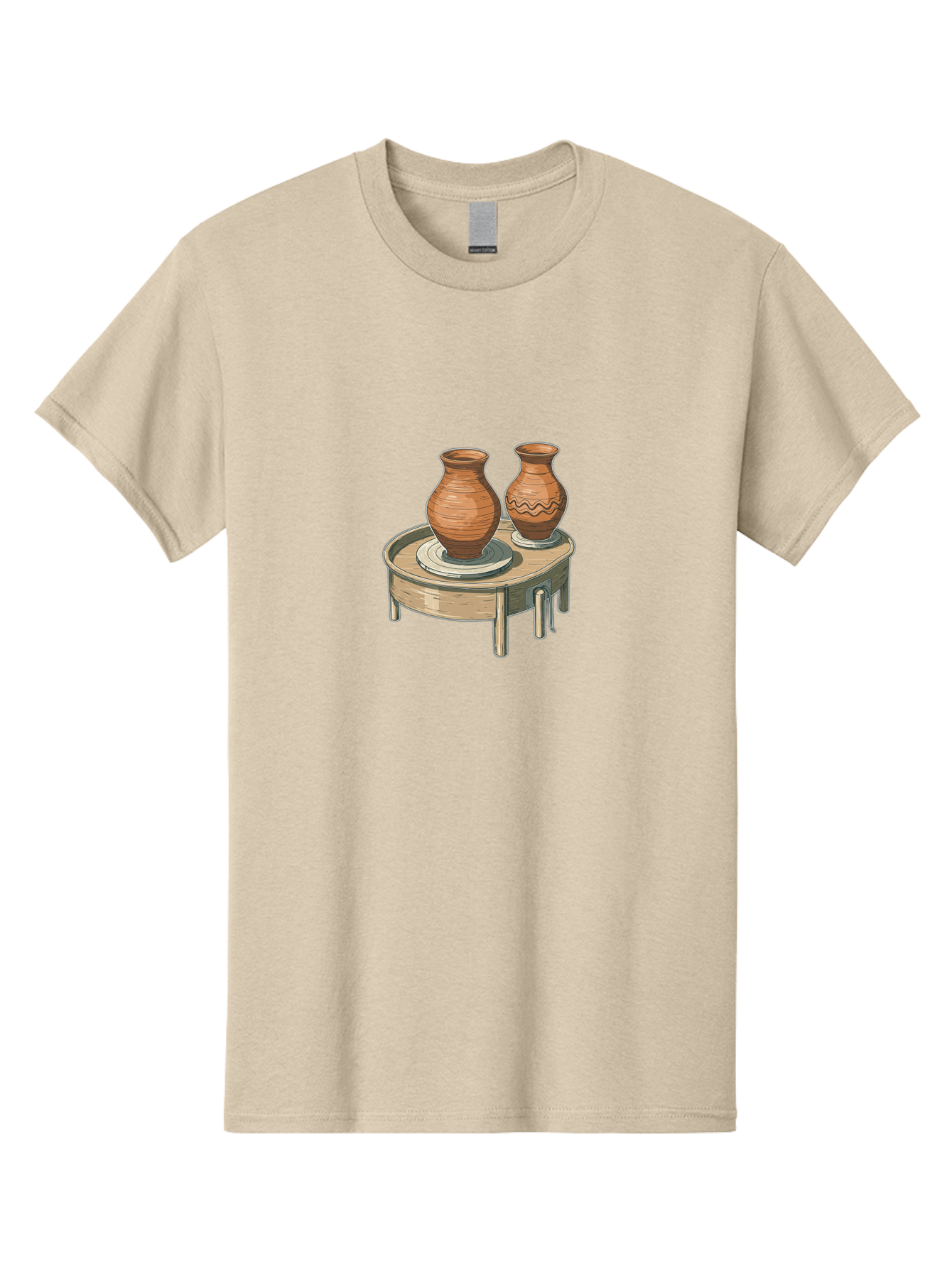 Potter-S-Wheel-1 Men'S Graphic Tee, 100% Cotton, Comfortable Casual Summer Wear, Machine Washable, Potter'S Wheel, Clay Pots, Handmade Ceramics, Pottery Making, Clay Crafts, Artisanal Pottery, Pottery Wheel, Ceramics Art Bab232