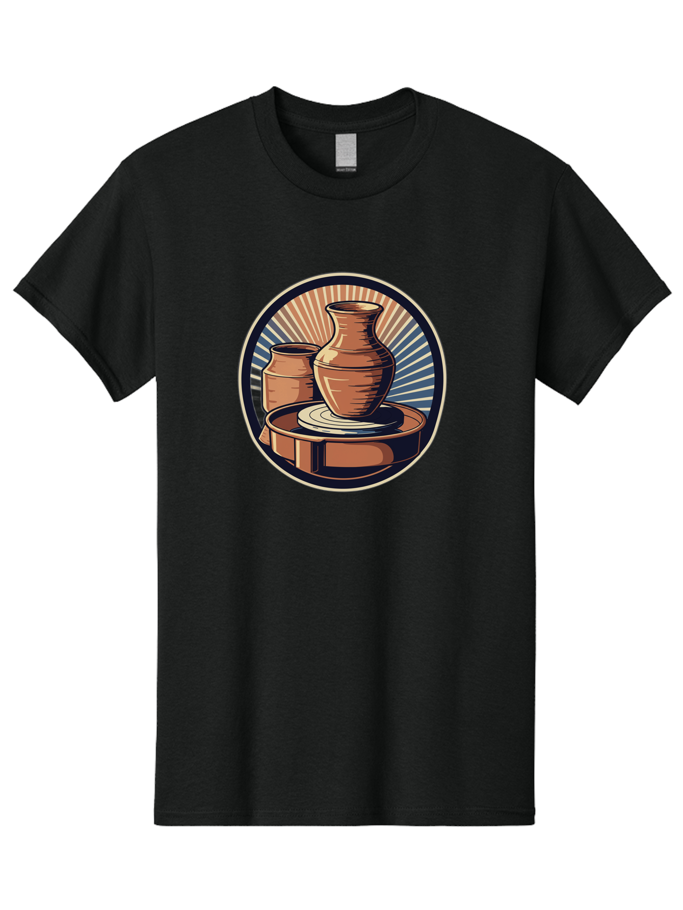 Potter-S-Wheel-2 Men'S Graphic Tee, 100% Cotton, Comfortable Casual Summer Wear, Machine Washable, Pottery Wheel, Clay Pottery, Ceramic Art, Handmade Crafts, Pottery Making, Artistic Expression, Creative Process, Handmade Ceramics, Bab233