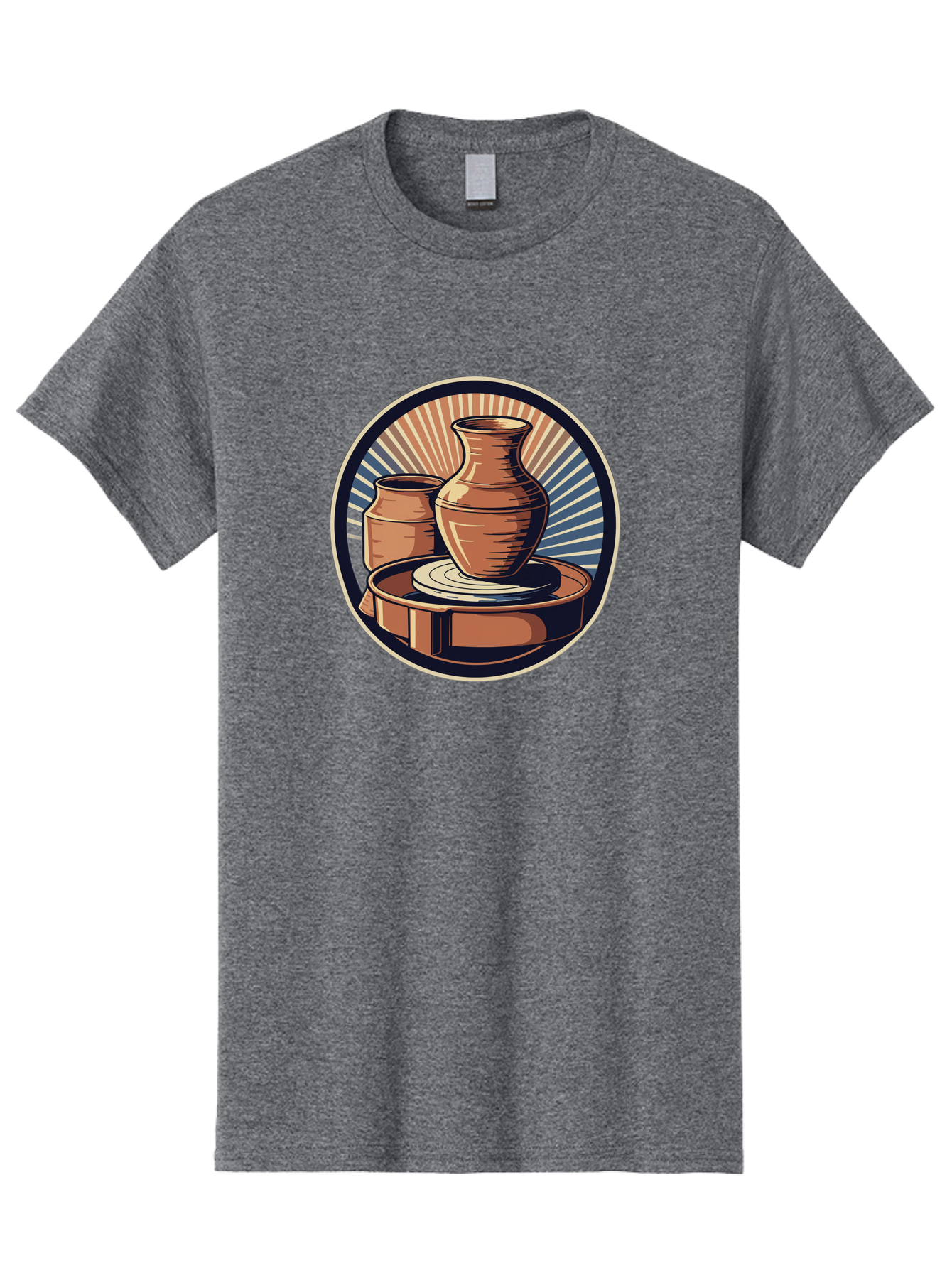Potter-S-Wheel-2 Men'S Graphic Tee, 100% Cotton, Comfortable Casual Summer Wear, Machine Washable, Pottery Wheel, Clay Pottery, Ceramic Art, Handmade Crafts, Pottery Making, Artistic Expression, Creative Process, Handmade Ceramics, Bab233