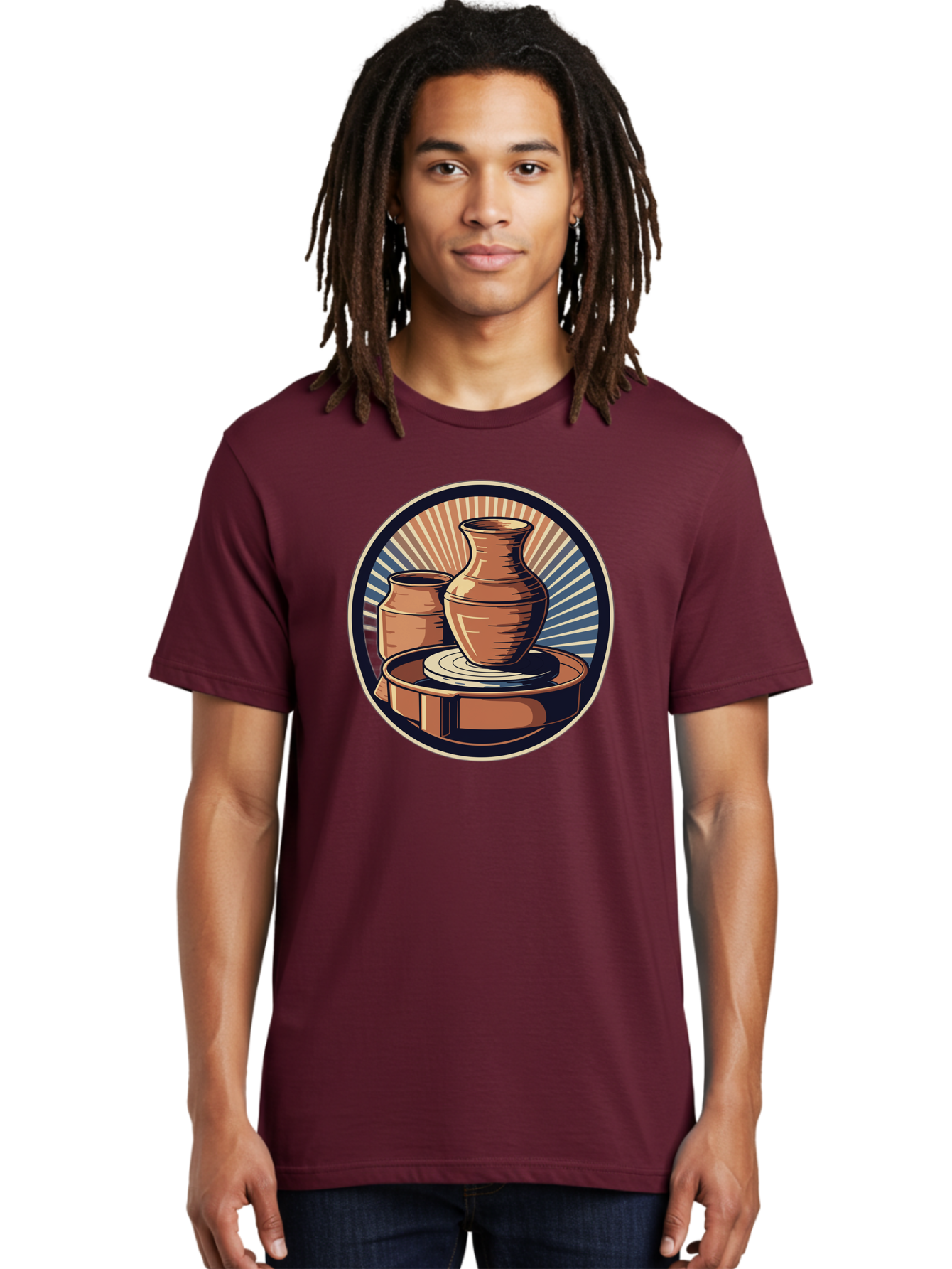 Potter-S-Wheel-2 Men'S Graphic Tee, 100% Cotton, Comfortable Casual Summer Wear, Machine Washable, Pottery Wheel, Clay Pottery, Ceramic Art, Handmade Crafts, Pottery Making, Artistic Expression, Creative Process, Handmade Ceramics, Bab233