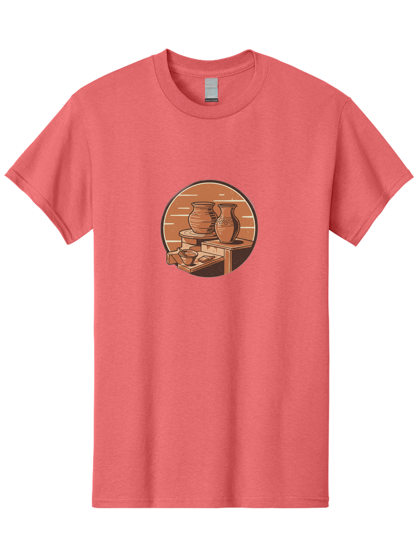 Potter-S-Wheel-3 Men'S Graphic Tee, 100% Cotton, Comfortable Casual Summer Wear, Machine Washable, Pottery Worktable, Clay Pottery, Ceramics, Handmade Crafts, Potter'S Wheel, Artisan Work, Creative Process, Pottery Making, Artistic Expression, Bab234