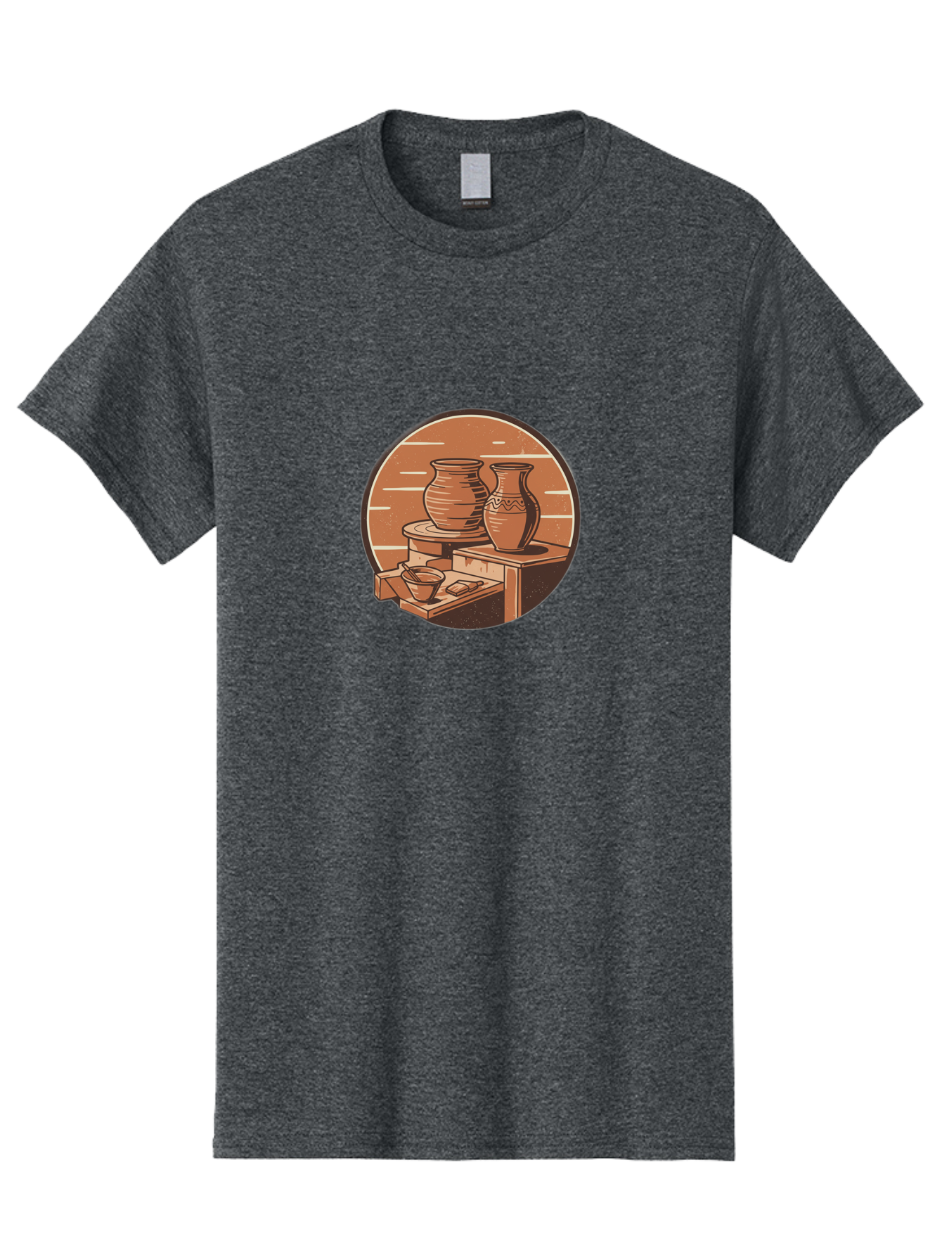 Potter-S-Wheel-3 Men'S Graphic Tee, 100% Cotton, Comfortable Casual Summer Wear, Machine Washable, Pottery Worktable, Clay Pottery, Ceramics, Handmade Crafts, Potter'S Wheel, Artisan Work, Creative Process, Pottery Making, Artistic Expression, Bab234