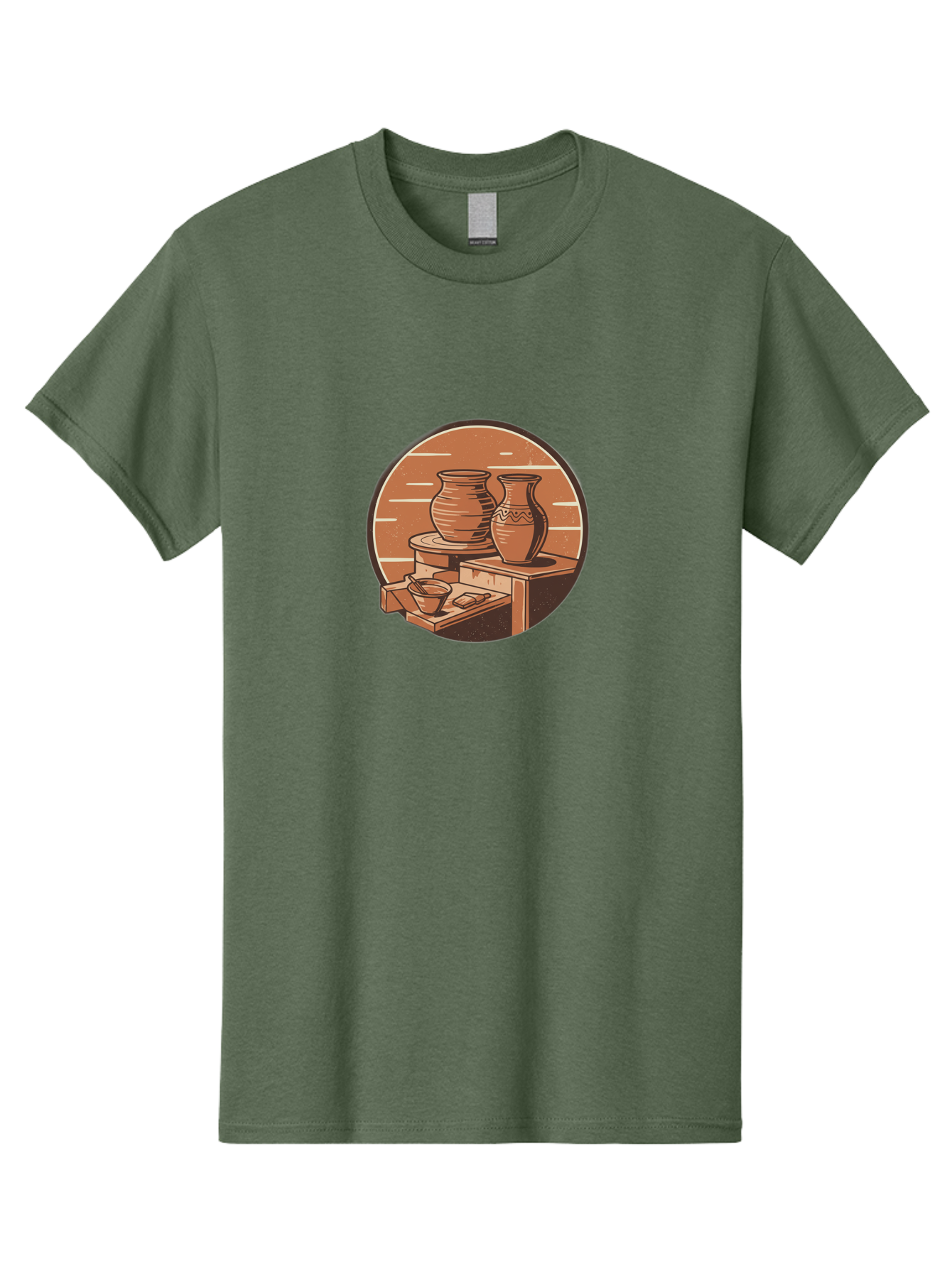 Potter-S-Wheel-3 Men'S Graphic Tee, 100% Cotton, Comfortable Casual Summer Wear, Machine Washable, Pottery Worktable, Clay Pottery, Ceramics, Handmade Crafts, Potter'S Wheel, Artisan Work, Creative Process, Pottery Making, Artistic Expression, Bab234