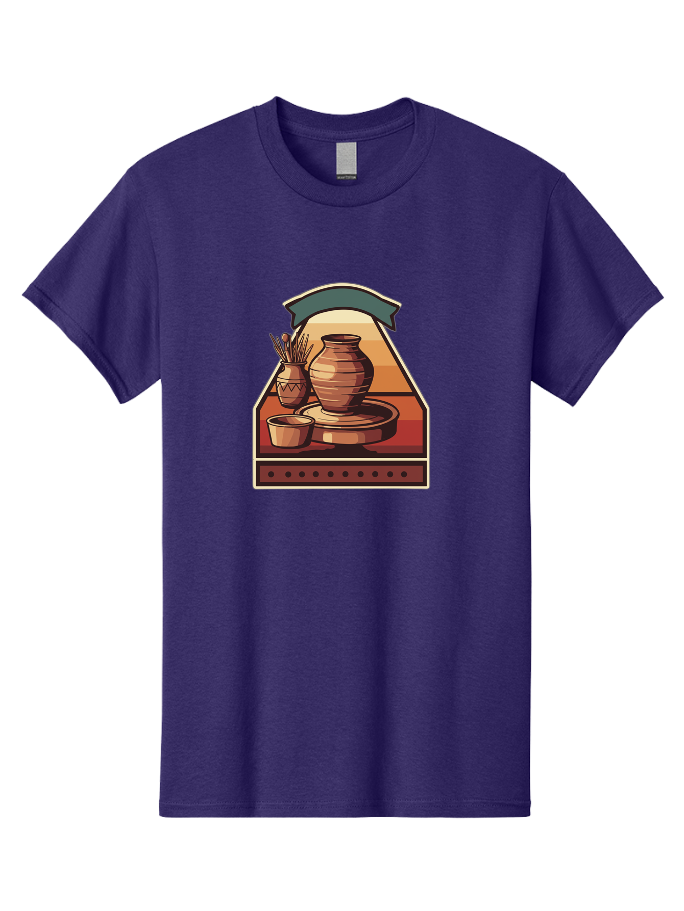 Potter-S-Wheel-4 Men'S Graphic Tee, 100% Cotton, Comfortable Casual Summer Wear, Machine Washable, Potter'S Wheel, Clay Pot, Ceramic Vase, Pottery Tools, Creative Workspace, Artistic Process, Handmade Crafts, Earthy Tones, Traditional Pottery Bab235
