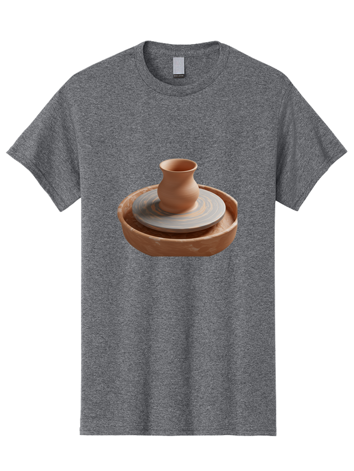 Potter-S-Wheel-5 Men'S Graphic Tee, 100% Cotton, Comfortable Casual Summer Wear, Machine Washable, Potter'S Wheel, Clay Pot, Pottery Making, Ceramics, Handmade, Artisanal, Creative Process, Craft, Pottery Wheel, Clay Vessel Bab236