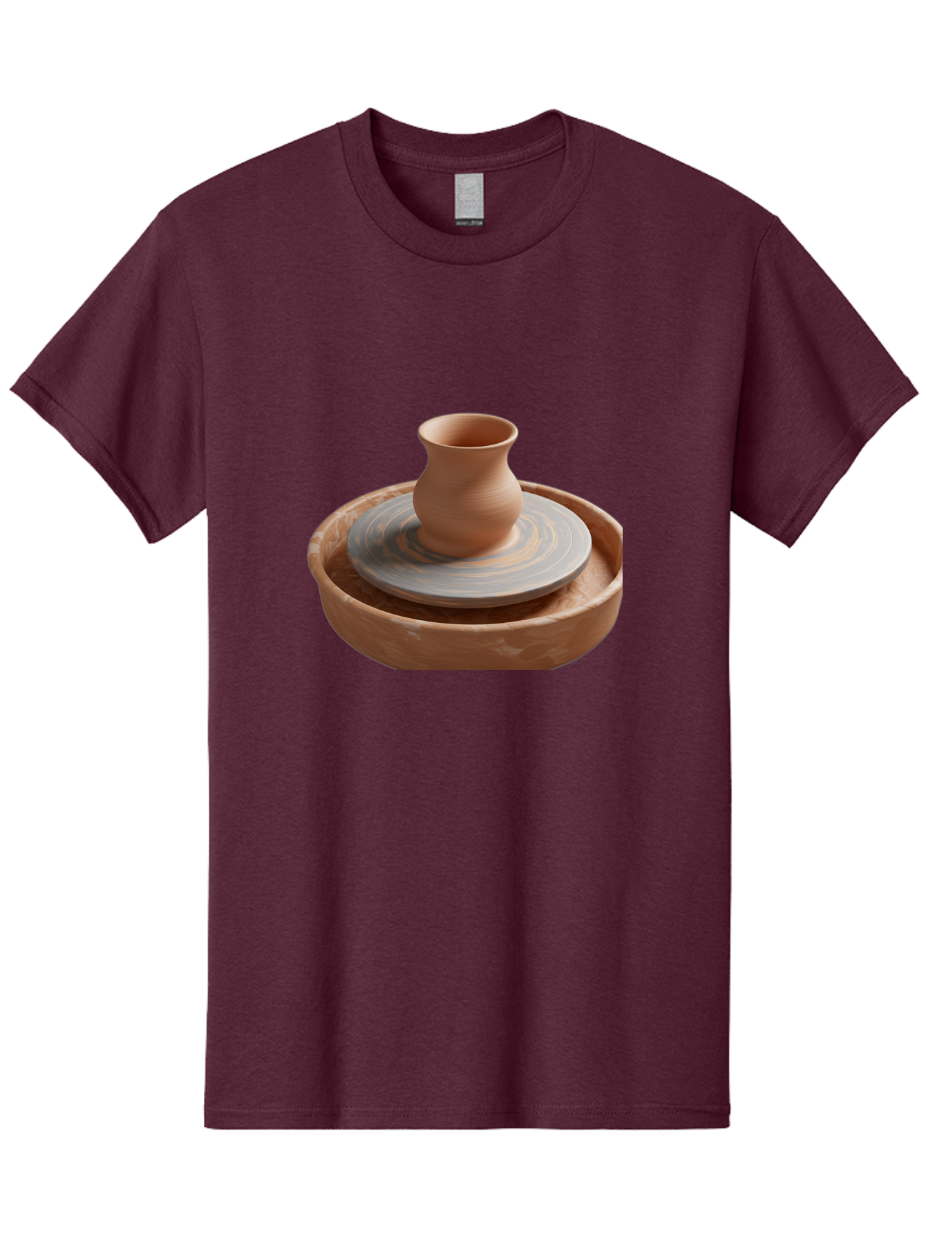 Potter-S-Wheel-5 Men'S Graphic Tee, 100% Cotton, Comfortable Casual Summer Wear, Machine Washable, Potter'S Wheel, Clay Pot, Pottery Making, Ceramics, Handmade, Artisanal, Creative Process, Craft, Pottery Wheel, Clay Vessel Bab236