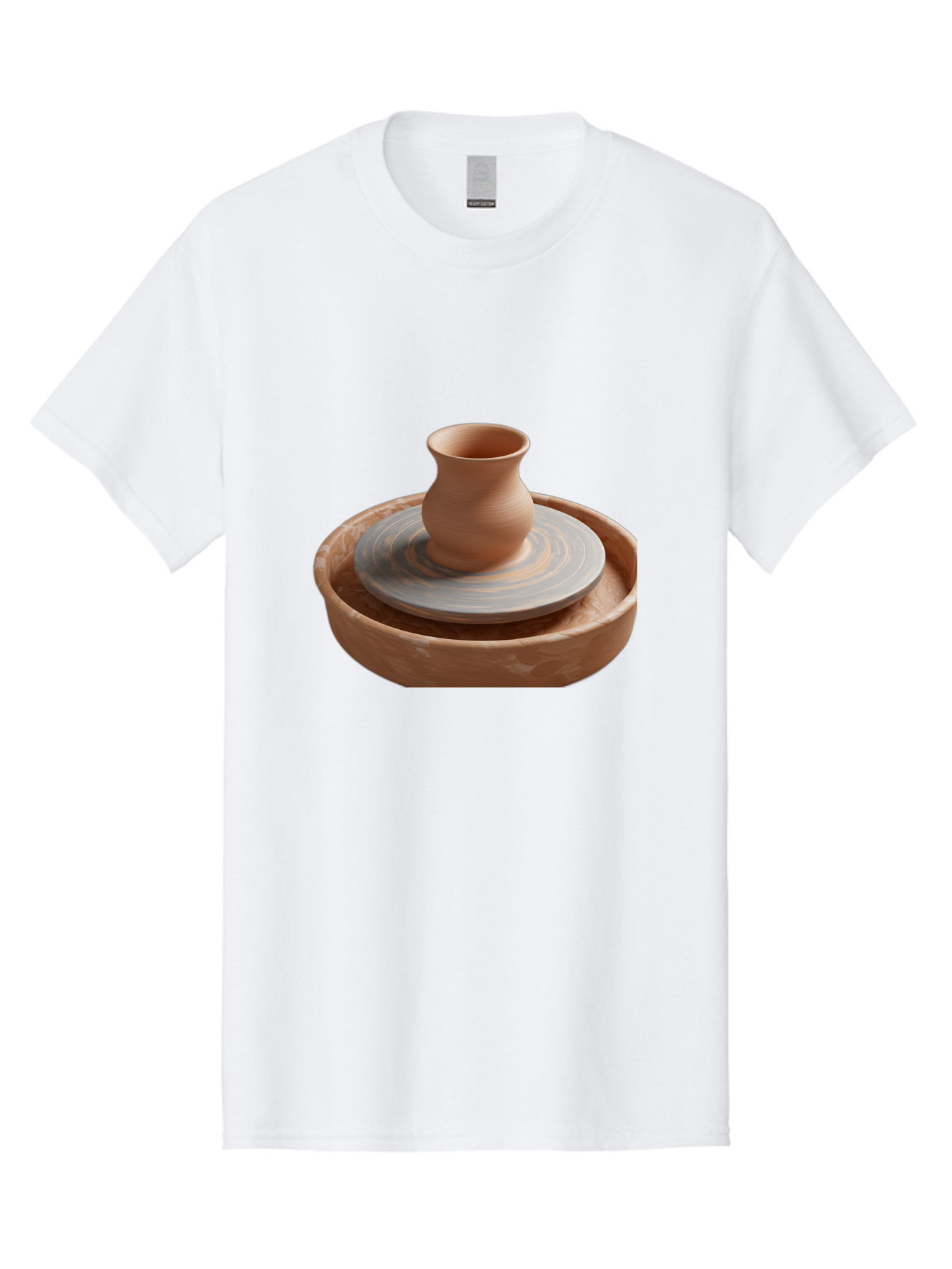 Potter-S-Wheel-5 Men'S Graphic Tee, 100% Cotton, Comfortable Casual Summer Wear, Machine Washable, Potter'S Wheel, Clay Pot, Pottery Making, Ceramics, Handmade, Artisanal, Creative Process, Craft, Pottery Wheel, Clay Vessel Bab236
