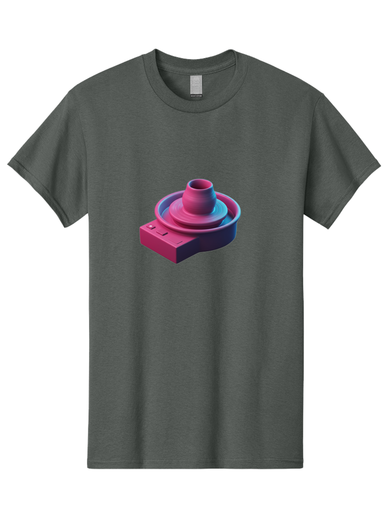 Potter-S-Wheel-6 Men'S Graphic Tee, 100% Cotton, Comfortable Casual Summer Wear, Machine Washable, Potter'S Wheel, Clay Pot, Ceramic Art, Pottery Making, Creative Process, Handmade Crafts, 3D Rendering, Artistic Expression, Studio Equipment Bab237