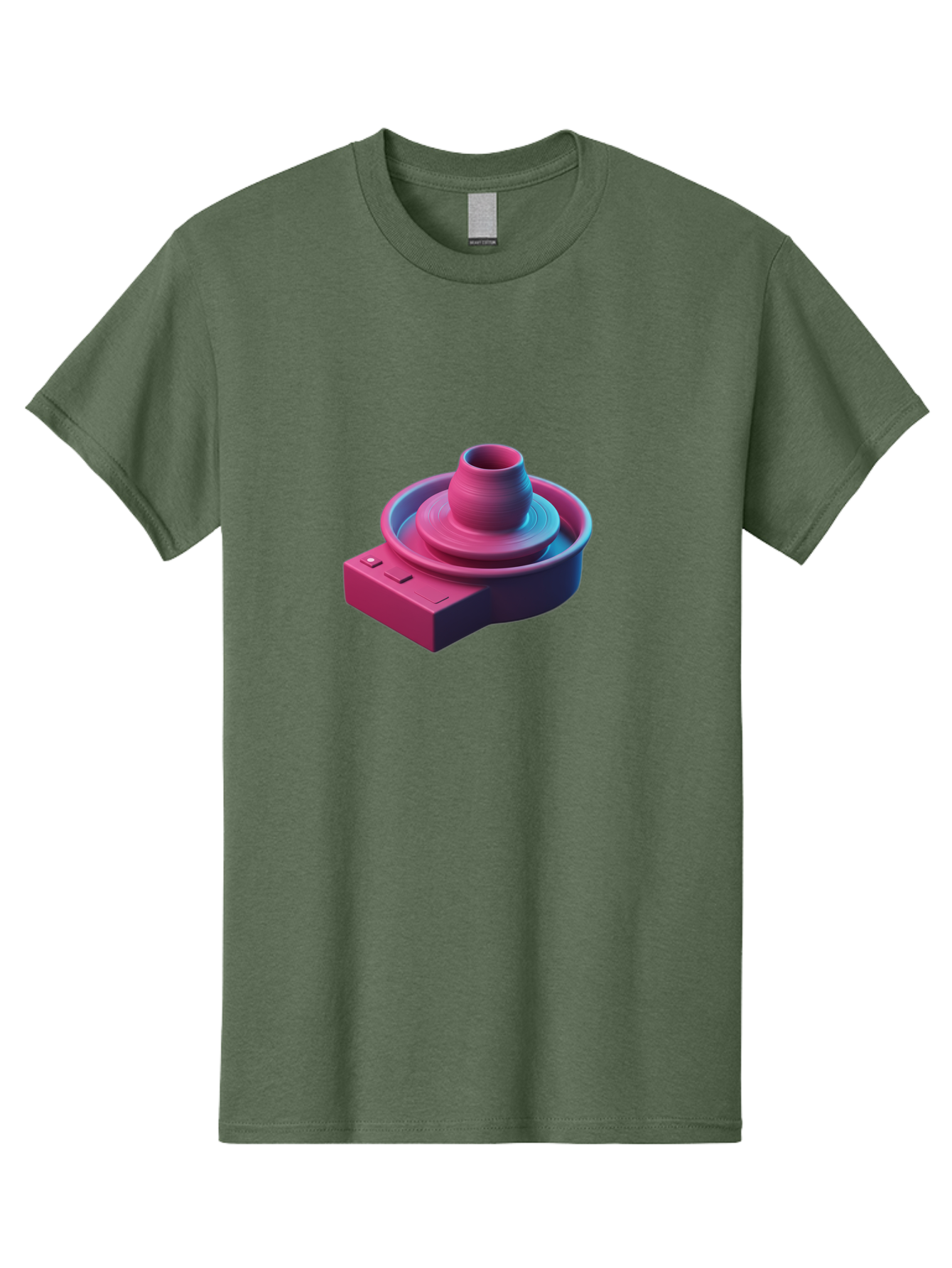 Potter-S-Wheel-6 Men'S Graphic Tee, 100% Cotton, Comfortable Casual Summer Wear, Machine Washable, Potter'S Wheel, Clay Pot, Ceramic Art, Pottery Making, Creative Process, Handmade Crafts, 3D Rendering, Artistic Expression, Studio Equipment Bab237