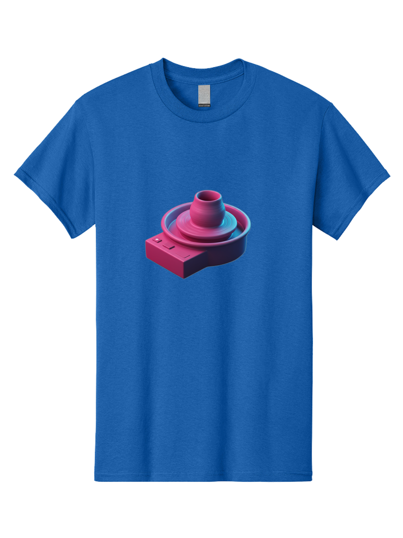 Potter-S-Wheel-6 Men'S Graphic Tee, 100% Cotton, Comfortable Casual Summer Wear, Machine Washable, Potter'S Wheel, Clay Pot, Ceramic Art, Pottery Making, Creative Process, Handmade Crafts, 3D Rendering, Artistic Expression, Studio Equipment Bab237