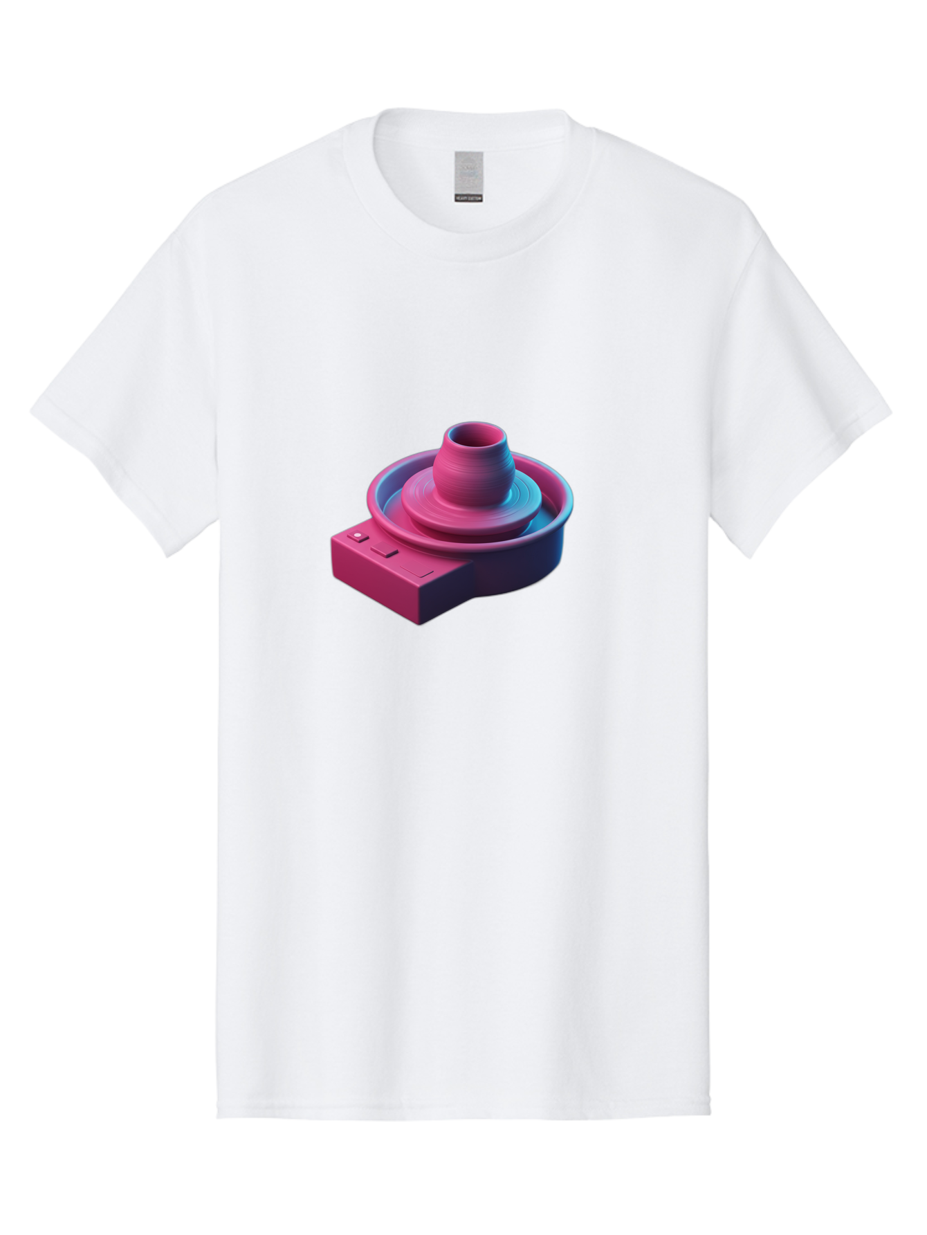 Potter-S-Wheel-6 Men'S Graphic Tee, 100% Cotton, Comfortable Casual Summer Wear, Machine Washable, Potter'S Wheel, Clay Pot, Ceramic Art, Pottery Making, Creative Process, Handmade Crafts, 3D Rendering, Artistic Expression, Studio Equipment Bab237