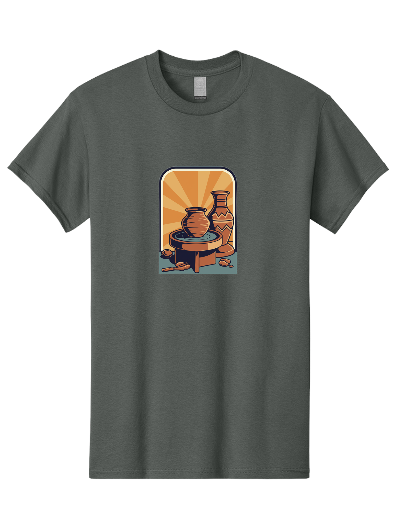 Potter-S-Wheel Men'S Graphic Tee, 100% Cotton, Comfortable Casual Summer Wear, Machine Washable, Pottery, Clay Pots, Ceramics, Creative Art, Potter'S Wheel, Artistic Expression, Craftsmanship, Handmade, Pottery Making, Clay Modeling Bab240